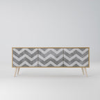 TOUGH ZIG ZAG Móvel de TV com 3 Portas em Efeito Carvalho