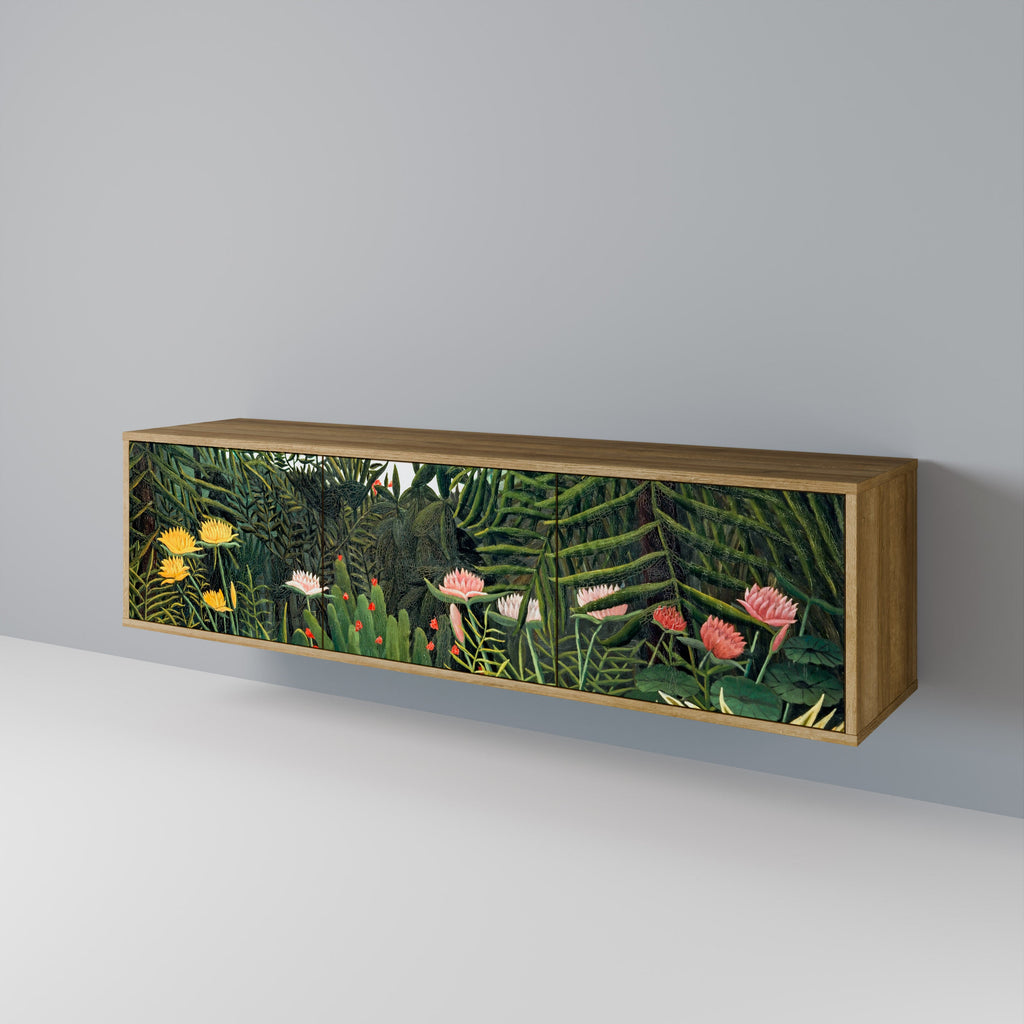 VIRGIN FOREST WITH SUNSET Móvel de TV com 3 Portas em Efeito Carvalho