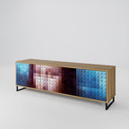 CONSTRUCTIVE ART Móvel de TV com 3 Portas em Efeito Carvalho