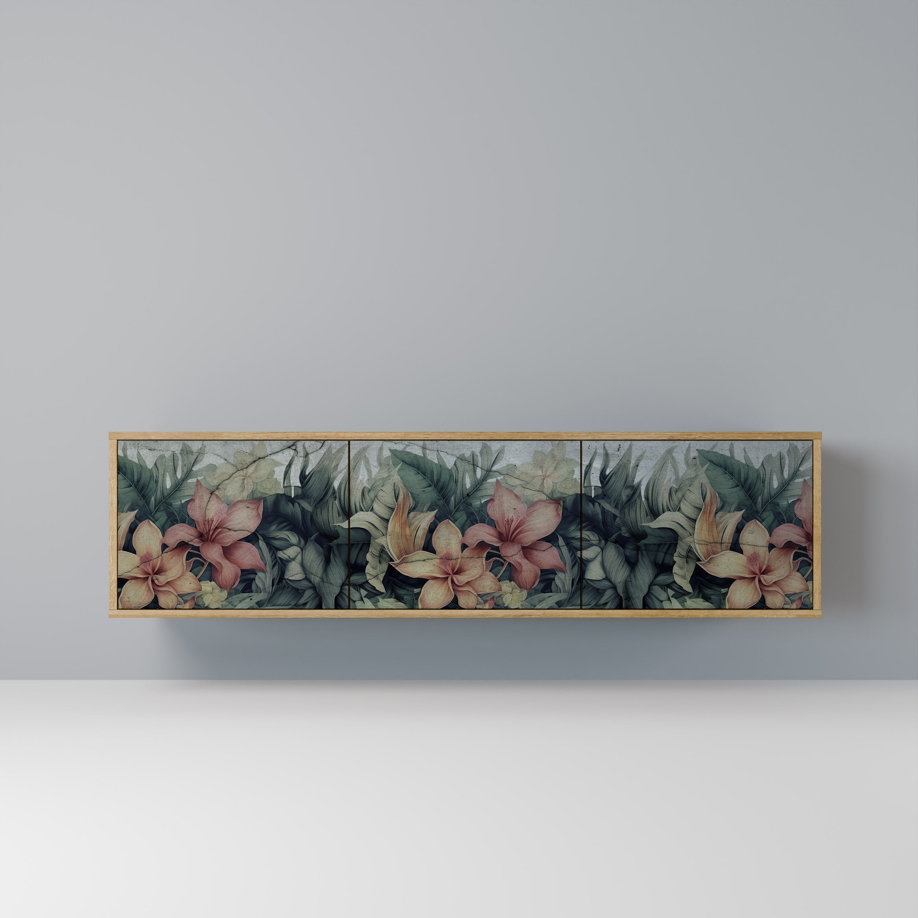 HEAVENLY BLOOM Móvel de TV com 3 Portas em Efeito Carvalho