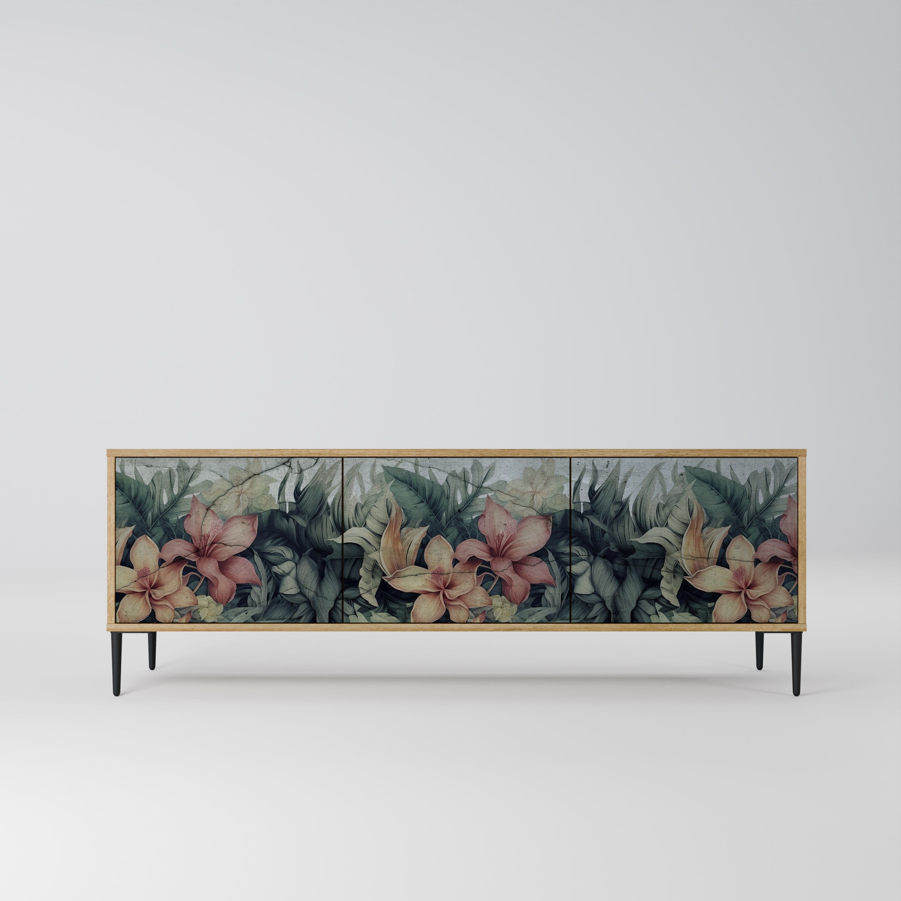 HEAVENLY BLOOM Móvel de TV com 3 Portas em Efeito Carvalho