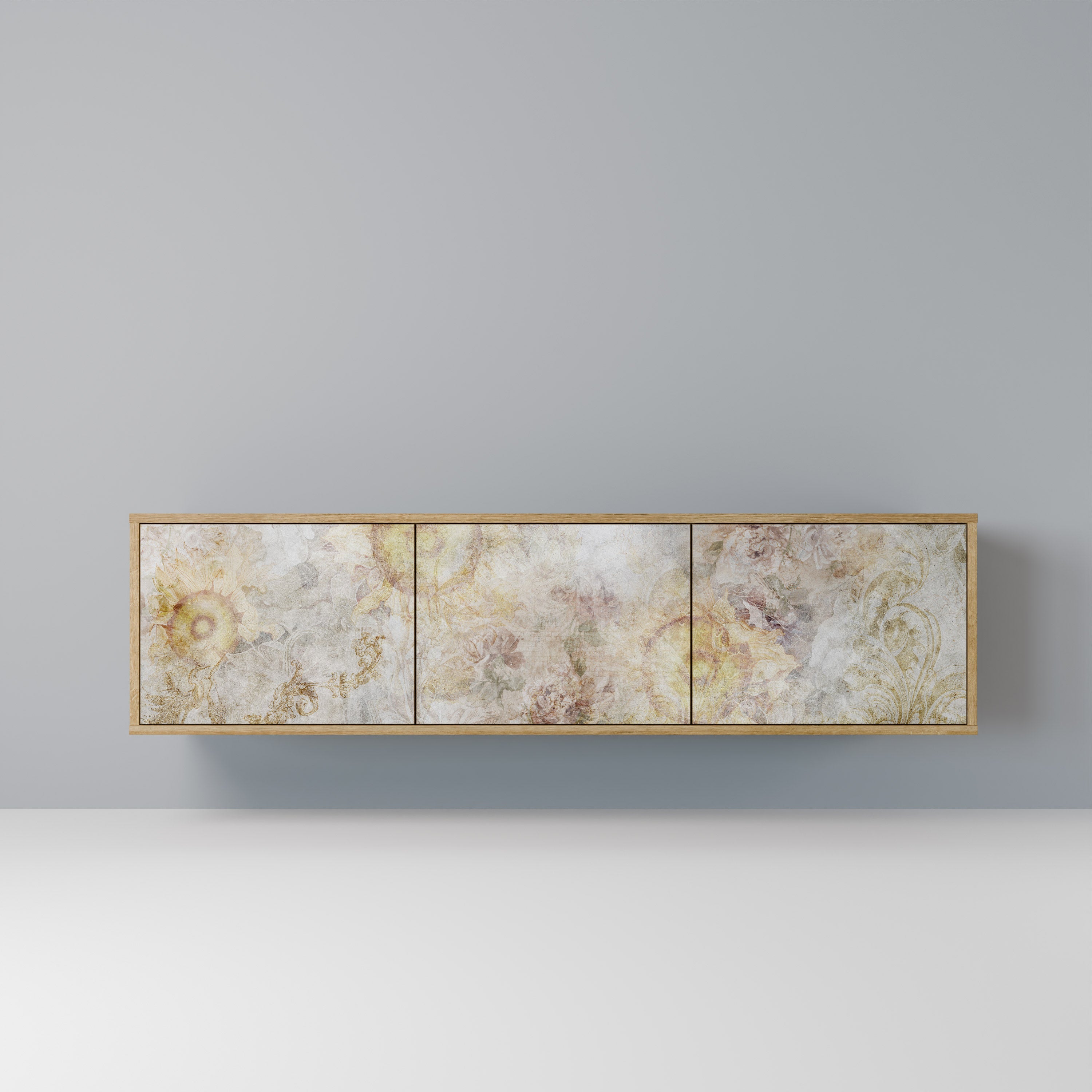 SUNFLOWER BLUR Móvel de TV com 3 Portas em Efeito Carvalho