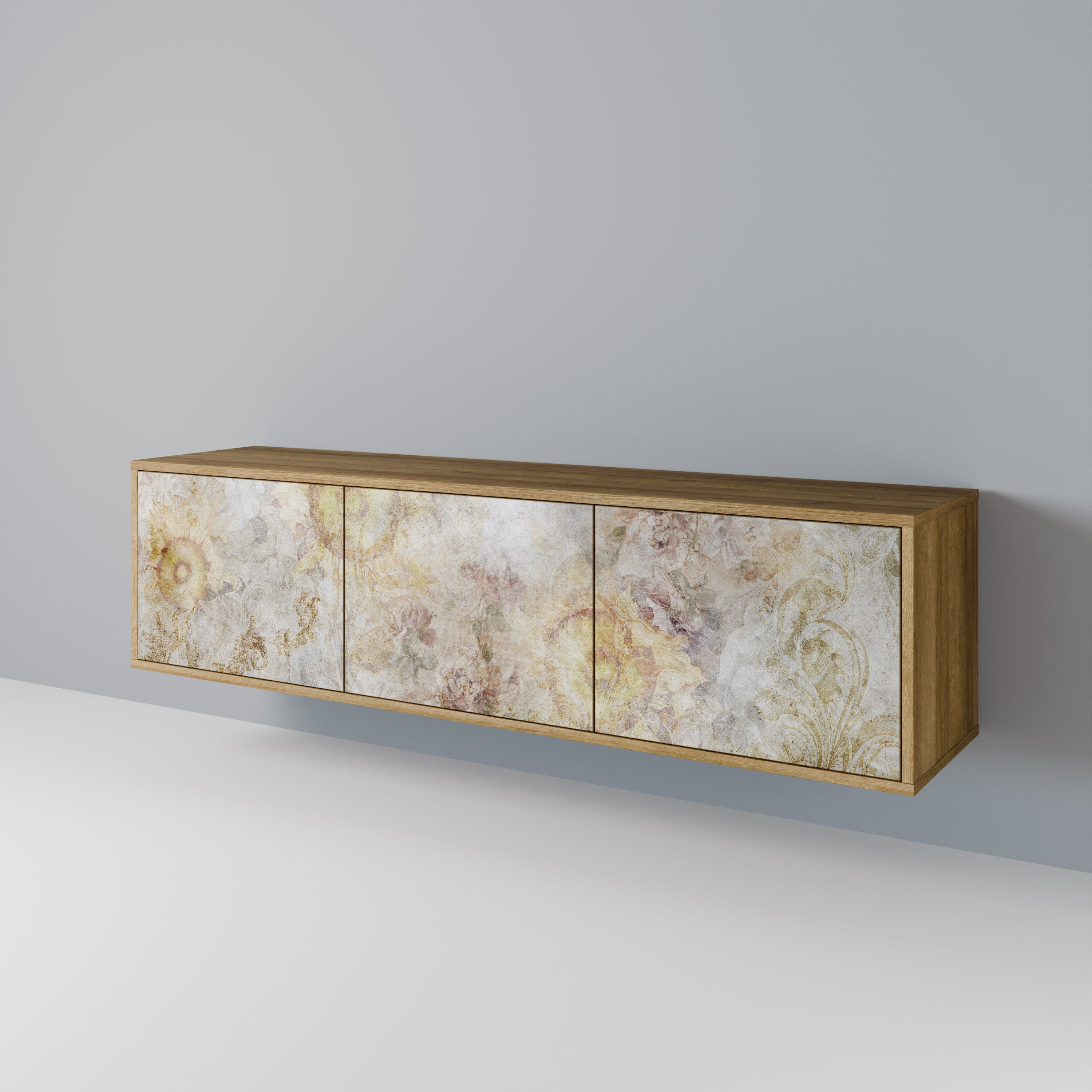 SUNFLOWER BLUR Móvel de TV com 3 Portas em Efeito Carvalho