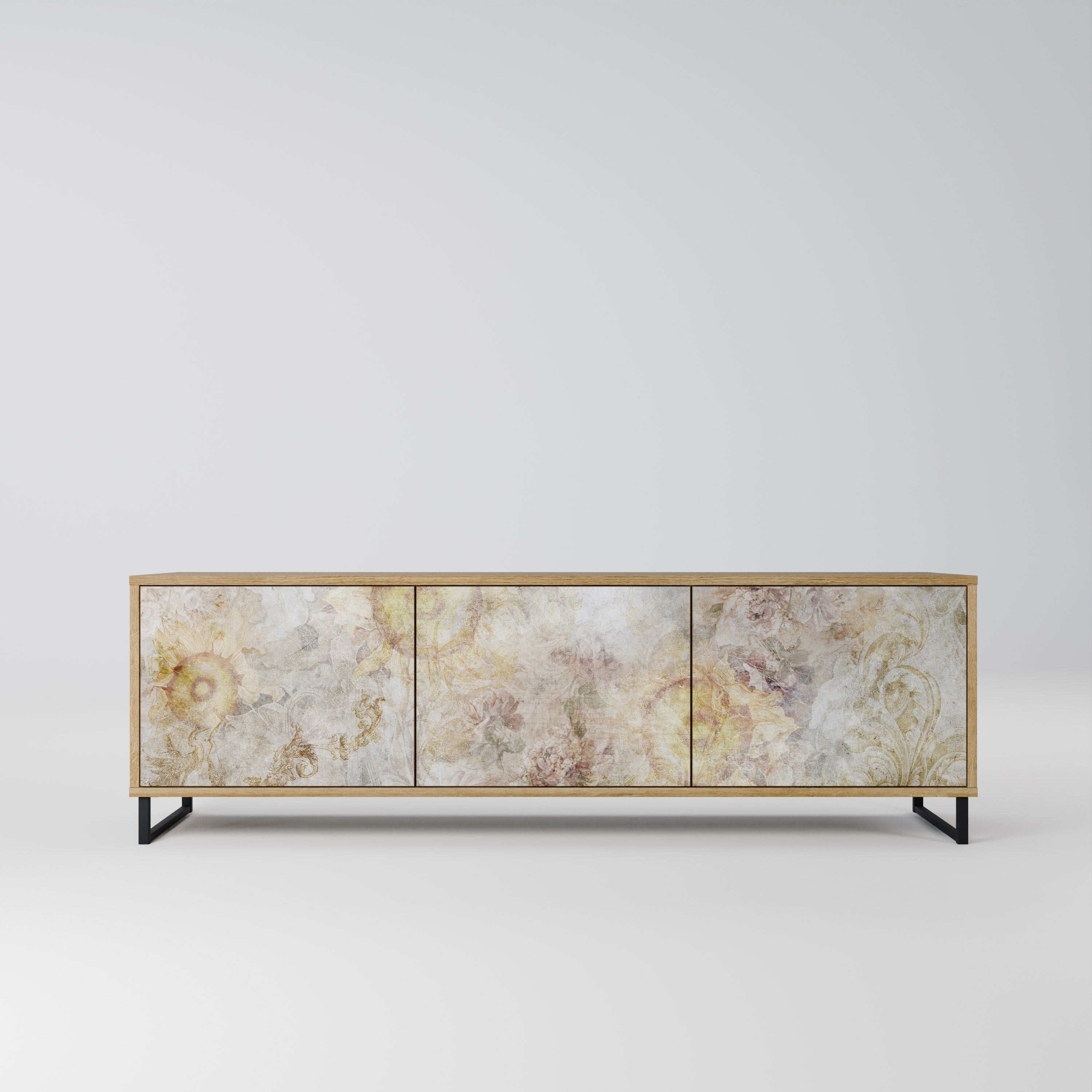 SUNFLOWER BLUR Móvel de TV com 3 Portas em Efeito Carvalho