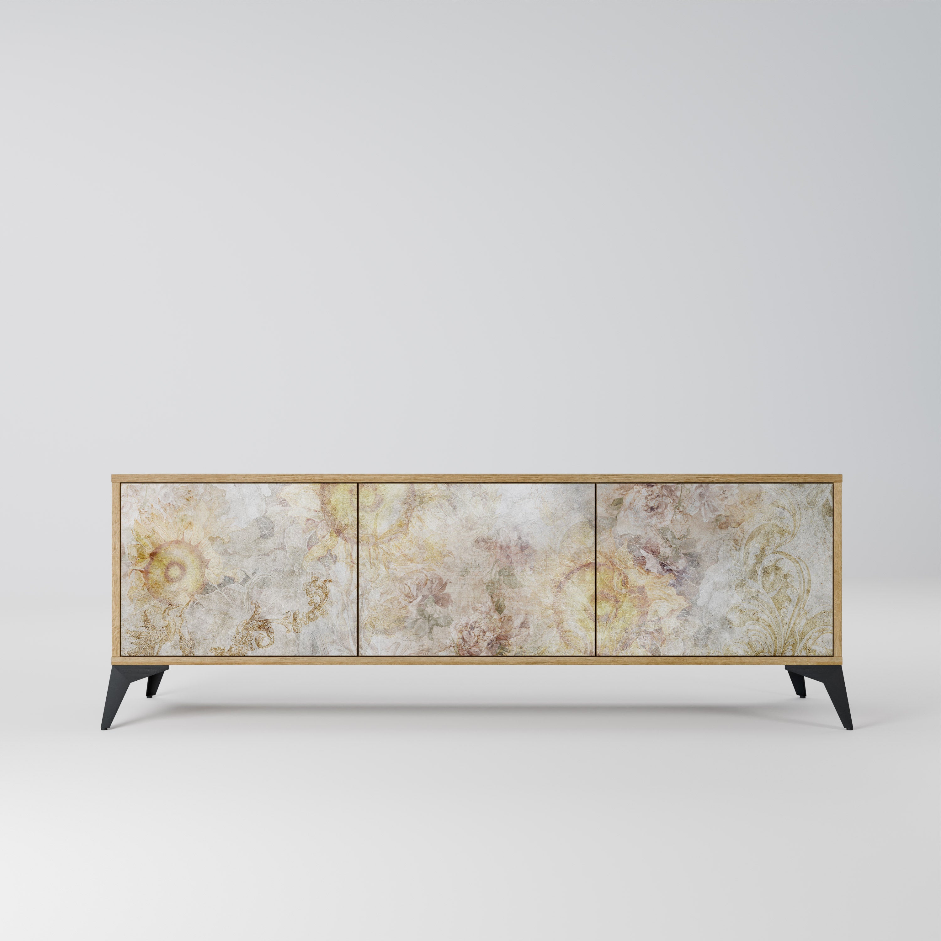 SUNFLOWER BLUR Móvel de TV com 3 Portas em Efeito Carvalho