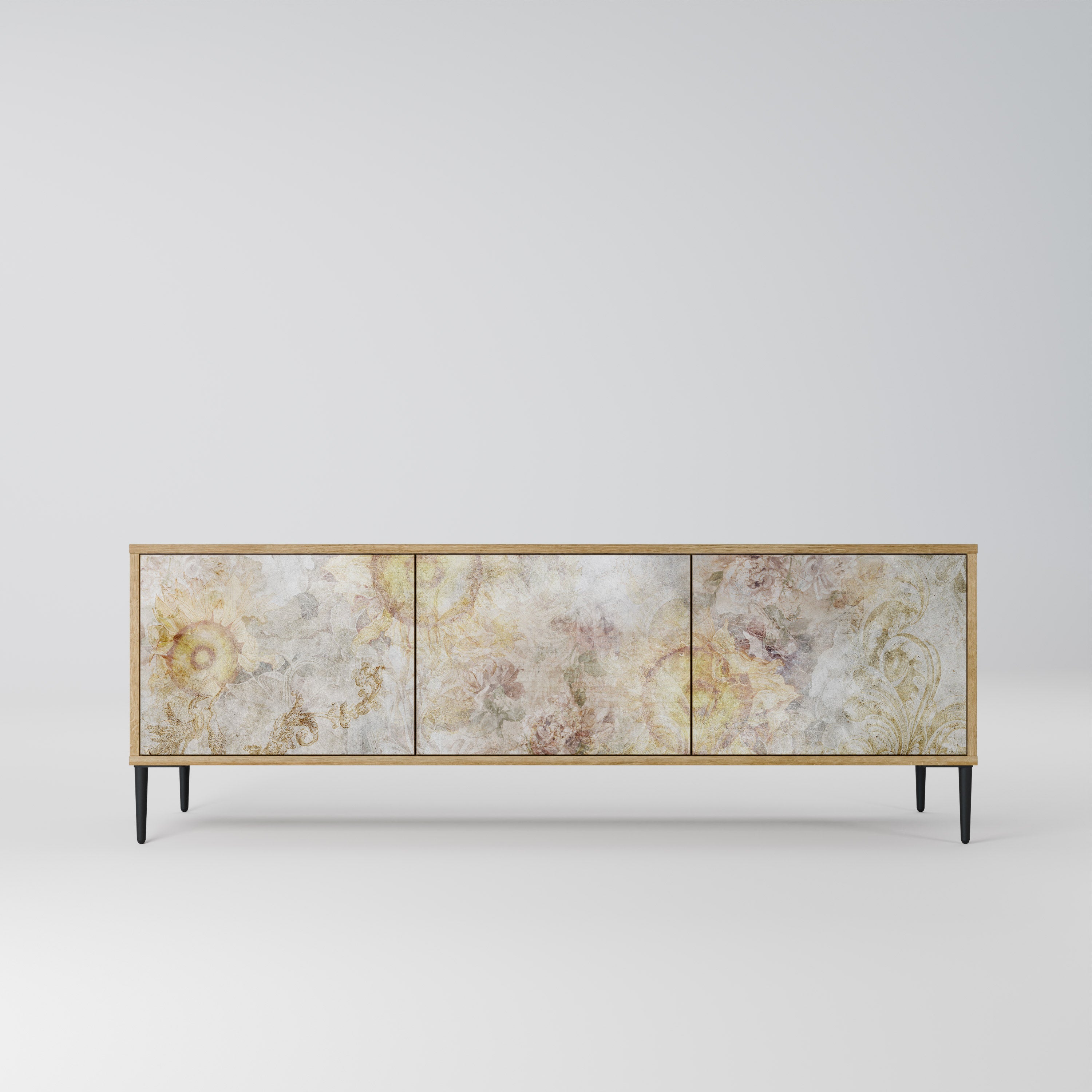 SUNFLOWER BLUR Móvel de TV com 3 Portas em Efeito Carvalho