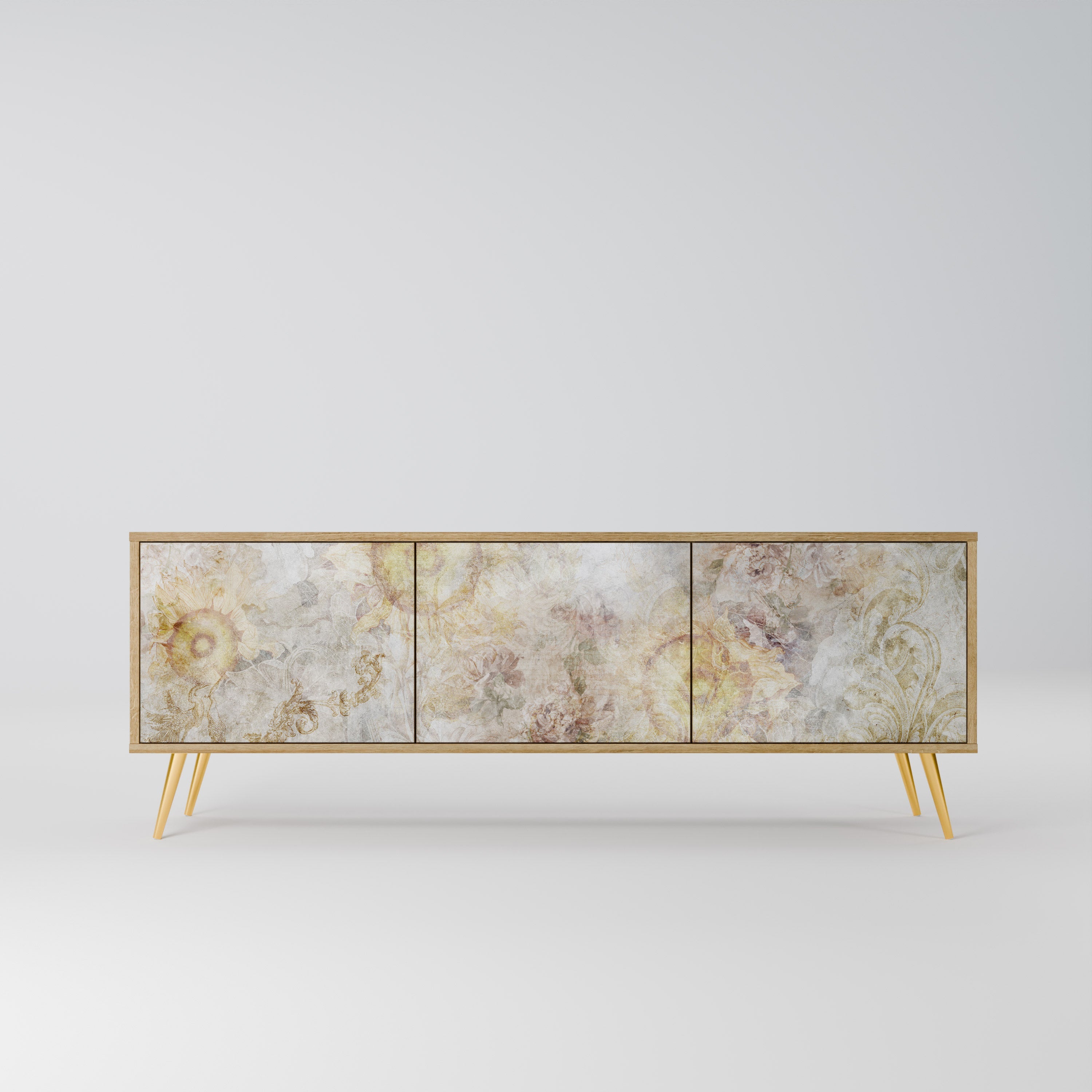 SUNFLOWER BLUR Móvel de TV com 3 Portas em Efeito Carvalho