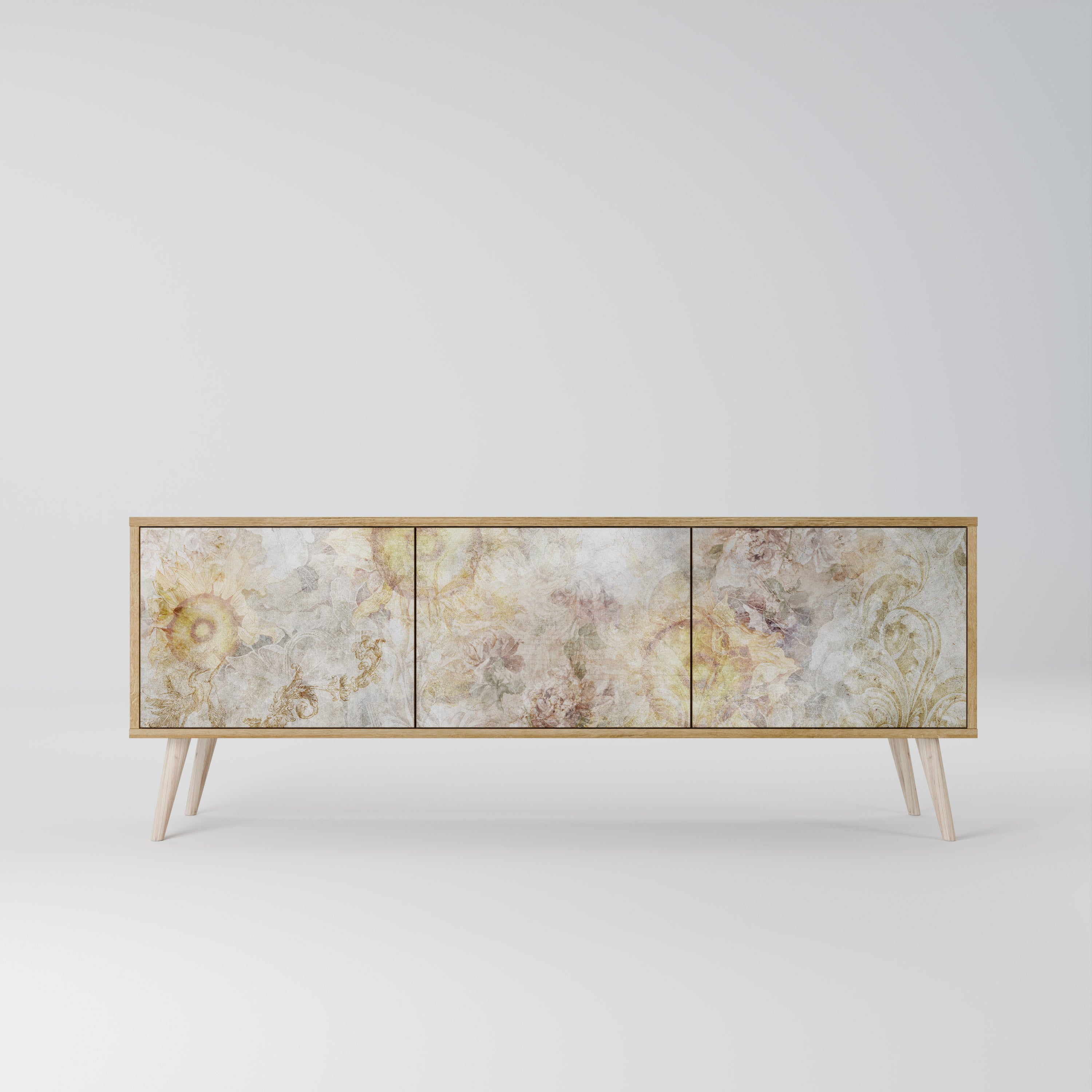 SUNFLOWER BLUR Móvel de TV com 3 Portas em Efeito Carvalho