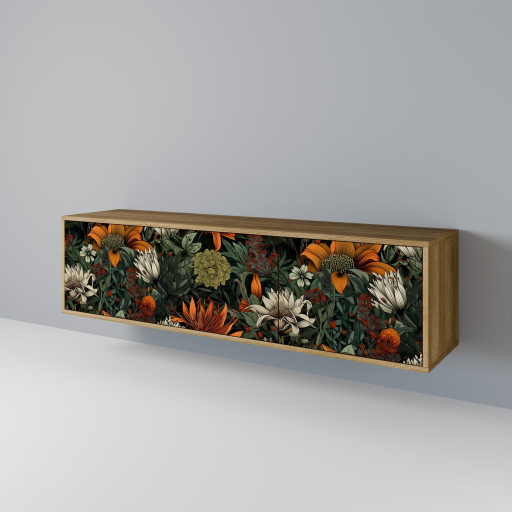 MIDNIGHT SPROUT Móvel de TV com 3 Portas em Efeito Carvalho