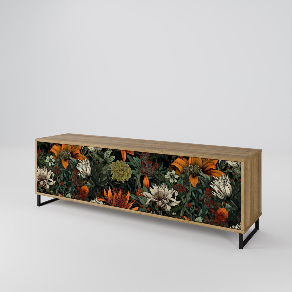 MIDNIGHT SPROUT Móvel de TV com 3 Portas em Efeito Carvalho