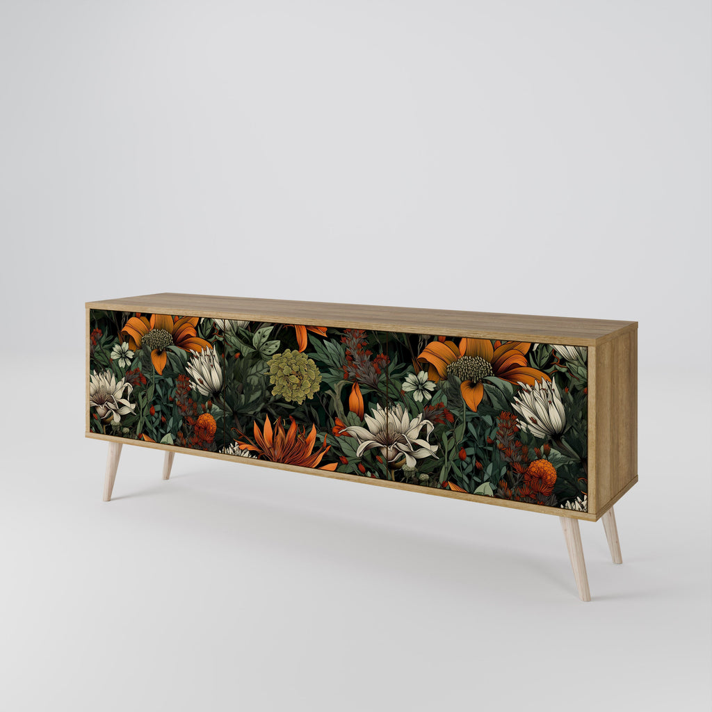 MIDNIGHT SPROUT Móvel de TV com 3 Portas em Efeito Carvalho