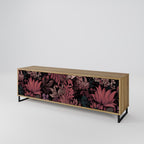 FLORAL WHISPER 3-Door TV Stand in Oak Effect