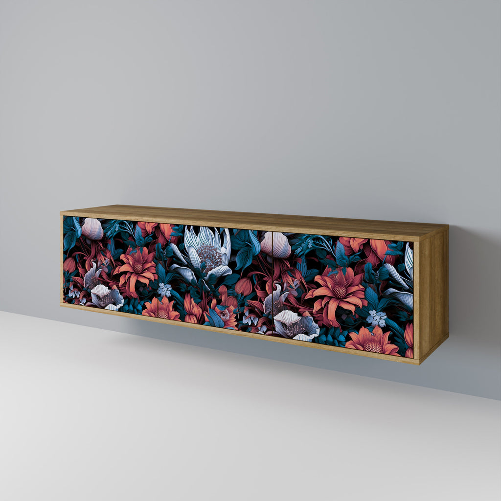 ETHEREAL BLOSSOMS Móvel de TV com 3 Portas em Efeito Carvalho