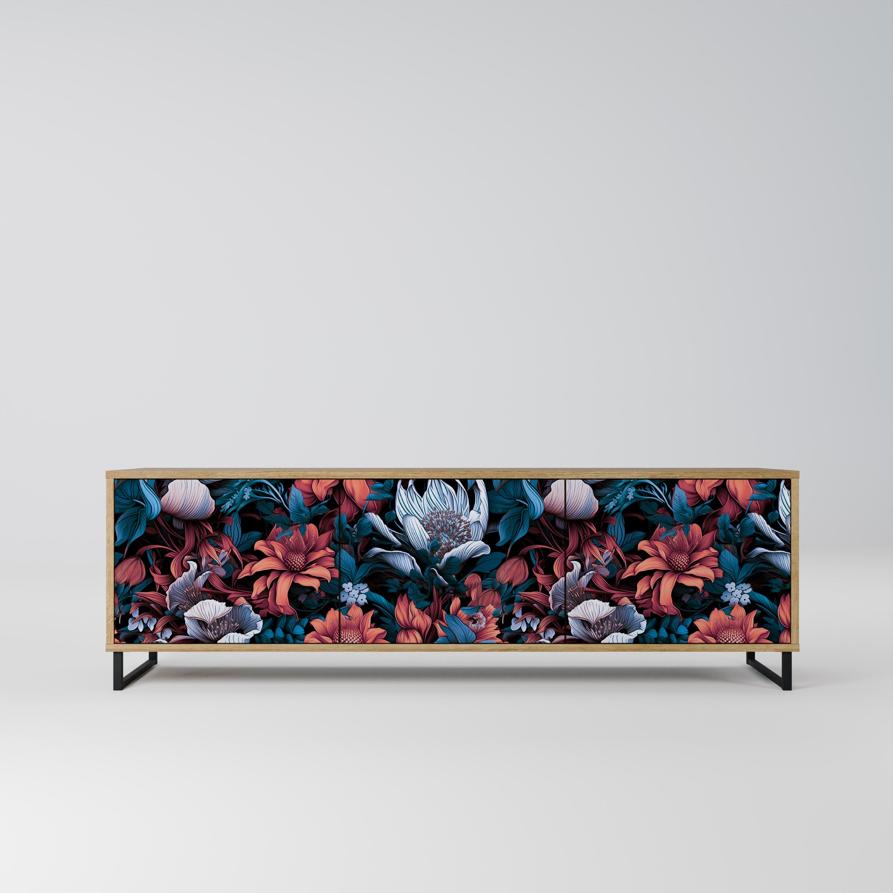 ETHEREAL BLOSSOMS Móvel de TV com 3 Portas em Efeito Carvalho