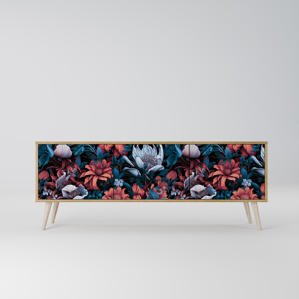 ETHEREAL BLOSSOMS Móvel de TV com 3 Portas em Efeito Carvalho