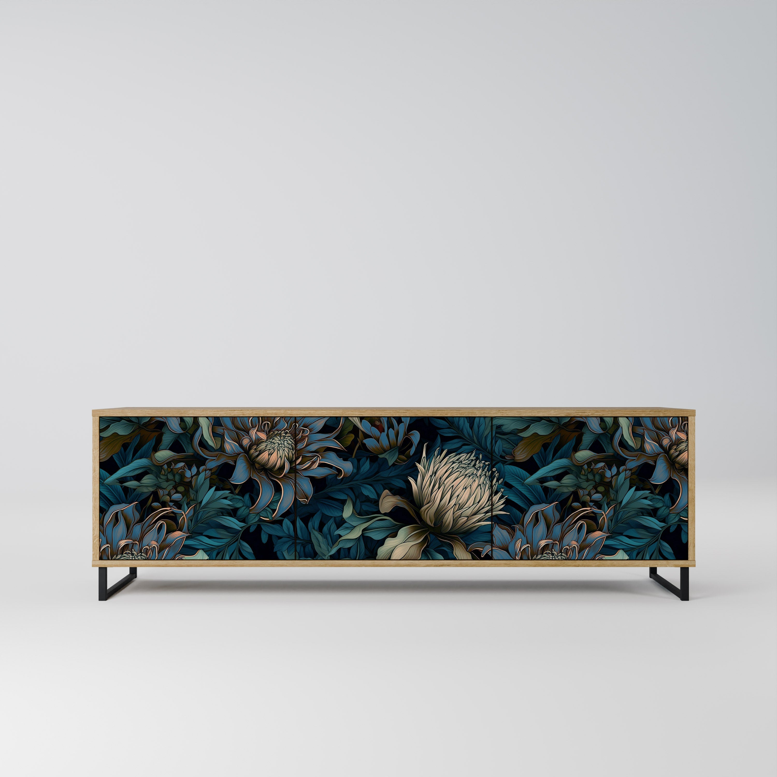 TWILIGHT BLOOM Móvel de TV com 3 Portas em Efeito Carvalho