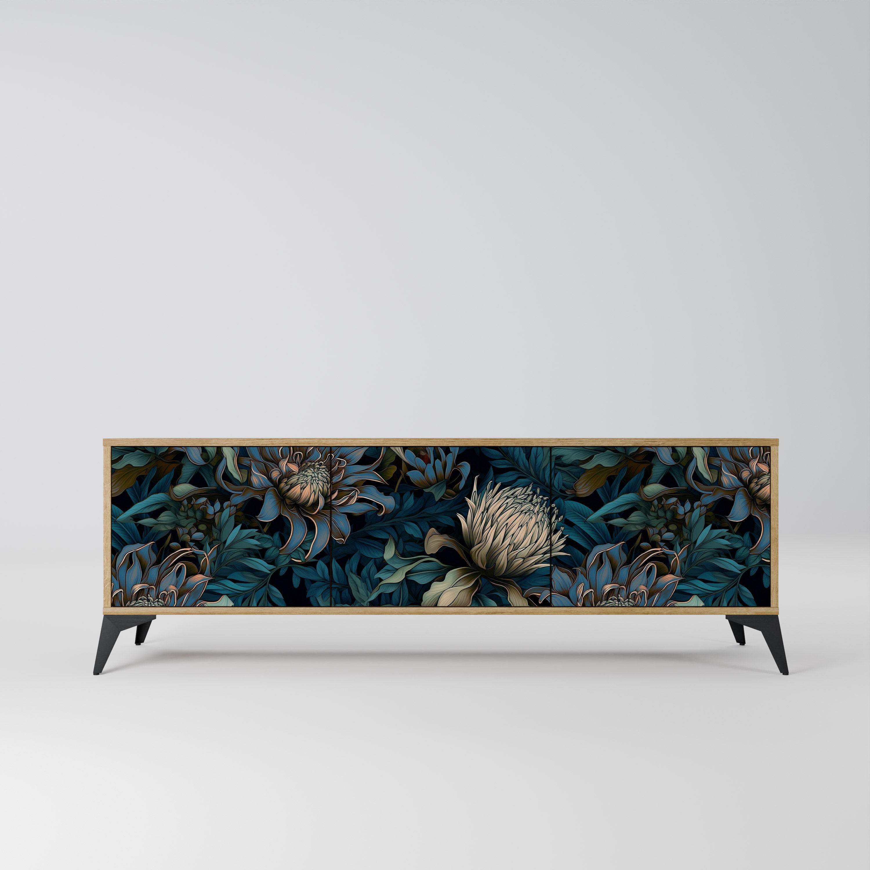 TWILIGHT BLOOM Móvel de TV com 3 Portas em Efeito Carvalho