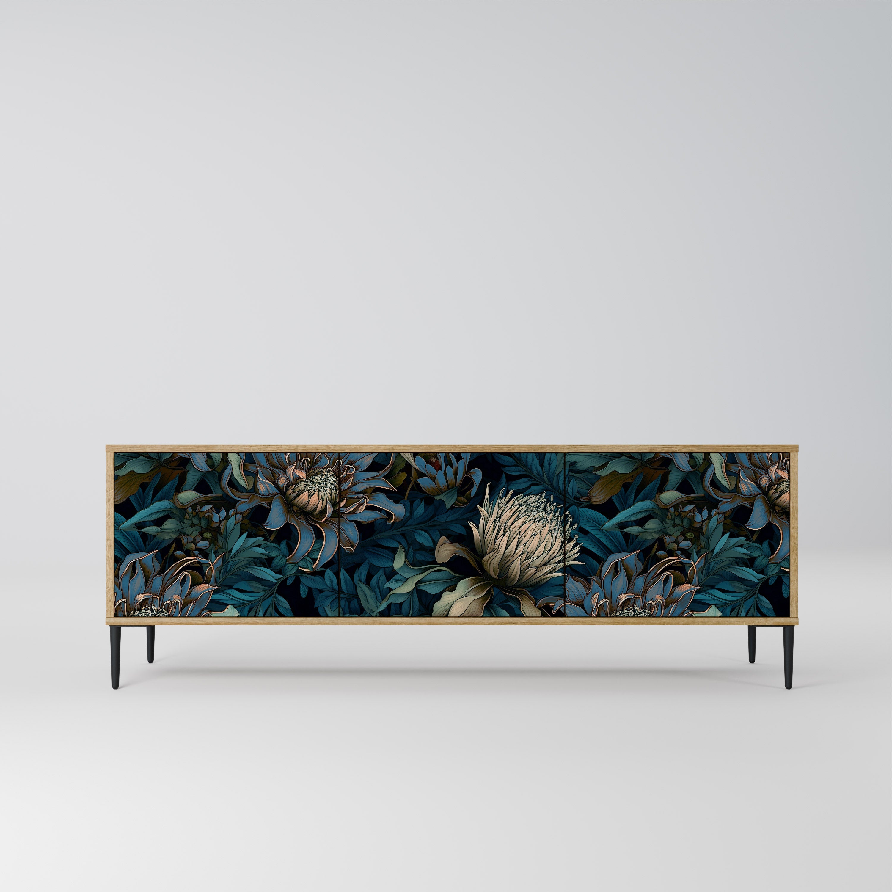 TWILIGHT BLOOM Móvel de TV com 3 Portas em Efeito Carvalho