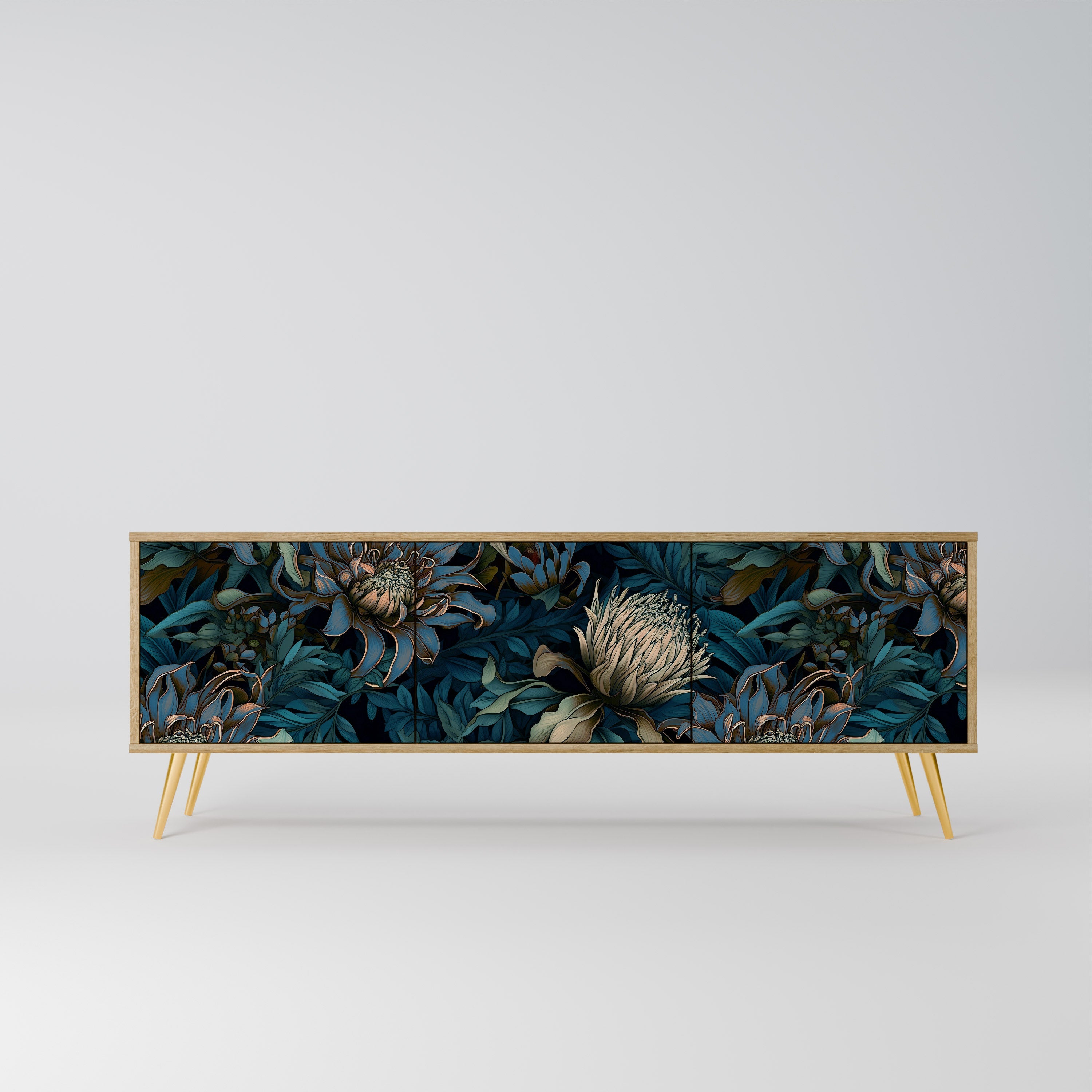 TWILIGHT BLOOM Móvel de TV com 3 Portas em Efeito Carvalho