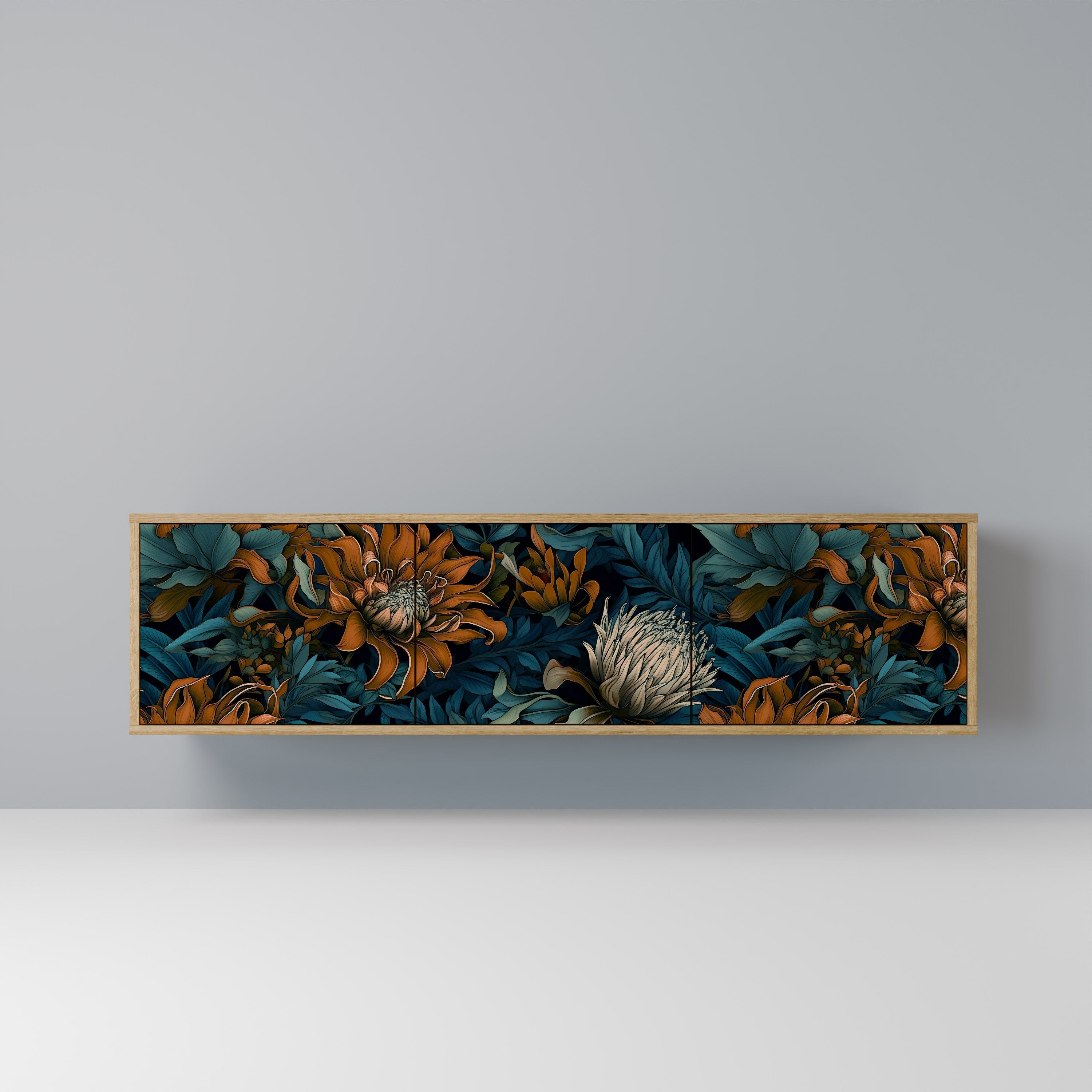 MORNING BLOOM Móvel de TV com 3 Portas em Efeito Carvalho