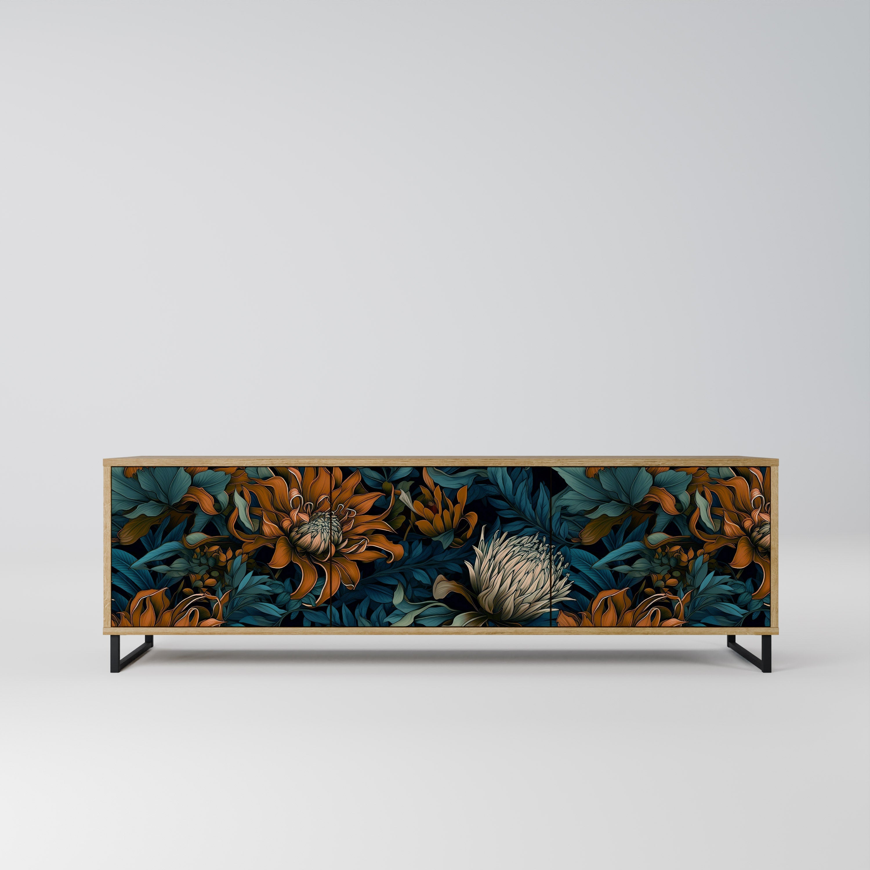 MORNING BLOOM Móvel de TV com 3 Portas em Efeito Carvalho