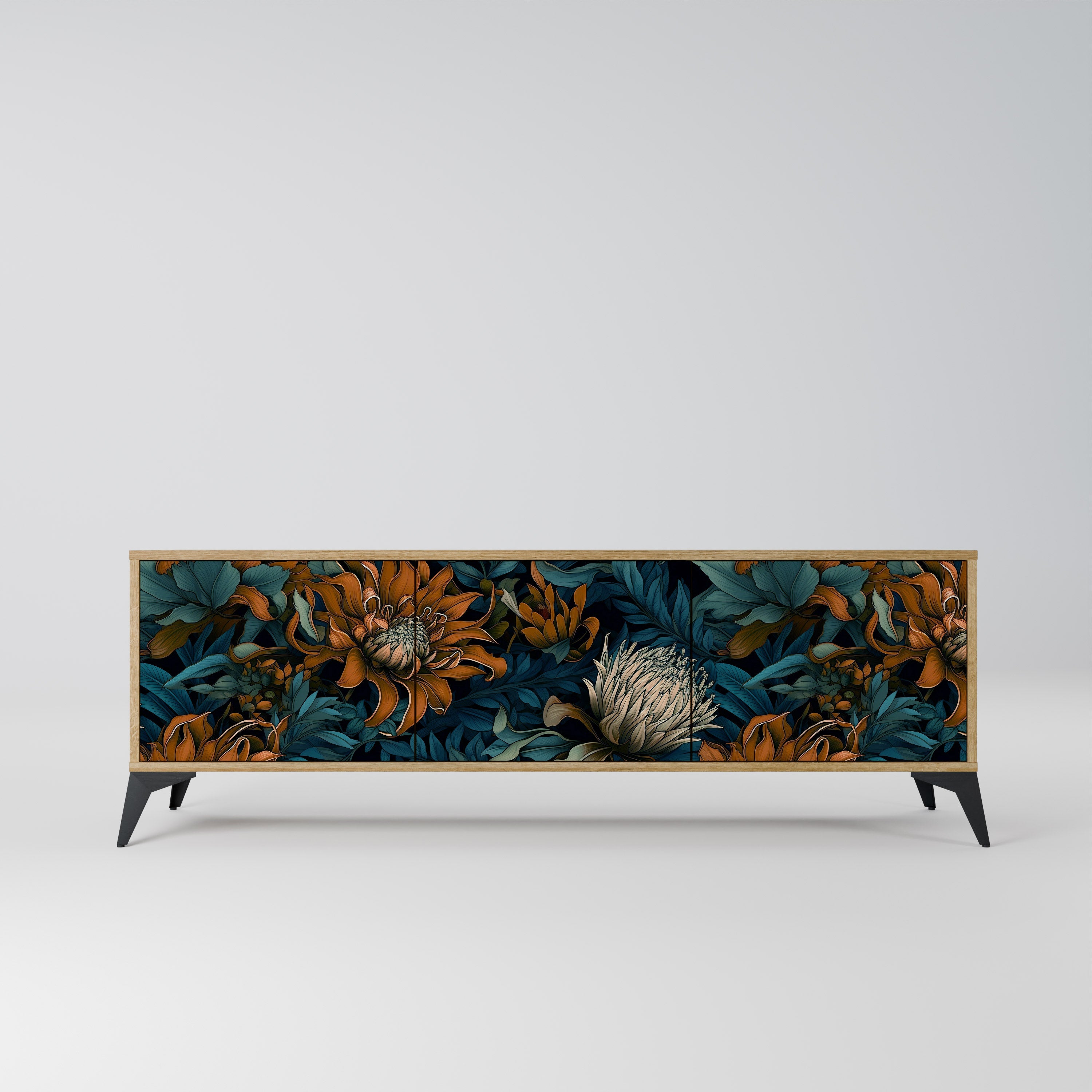 MORNING BLOOM Móvel de TV com 3 Portas em Efeito Carvalho