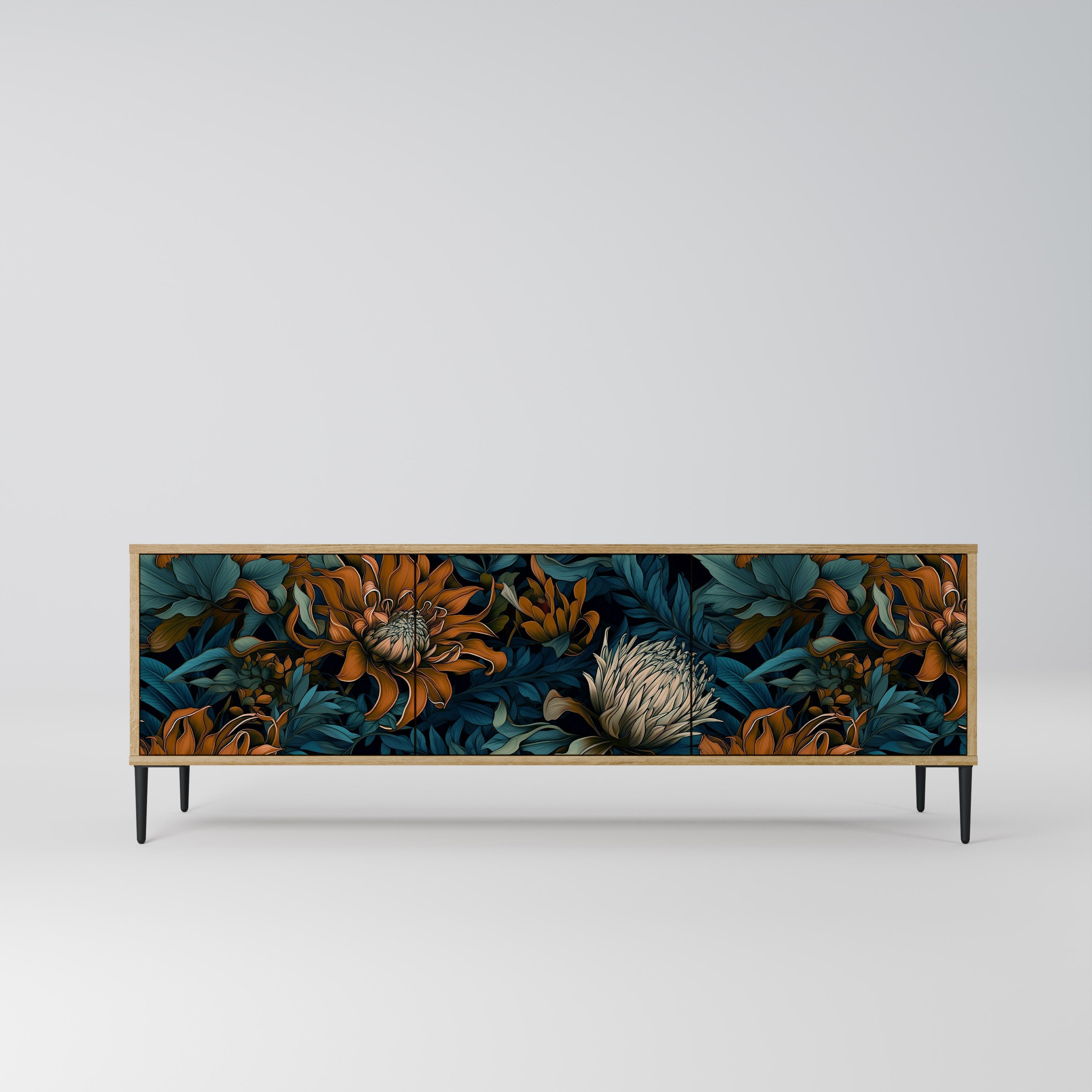 MORNING BLOOM Móvel de TV com 3 Portas em Efeito Carvalho