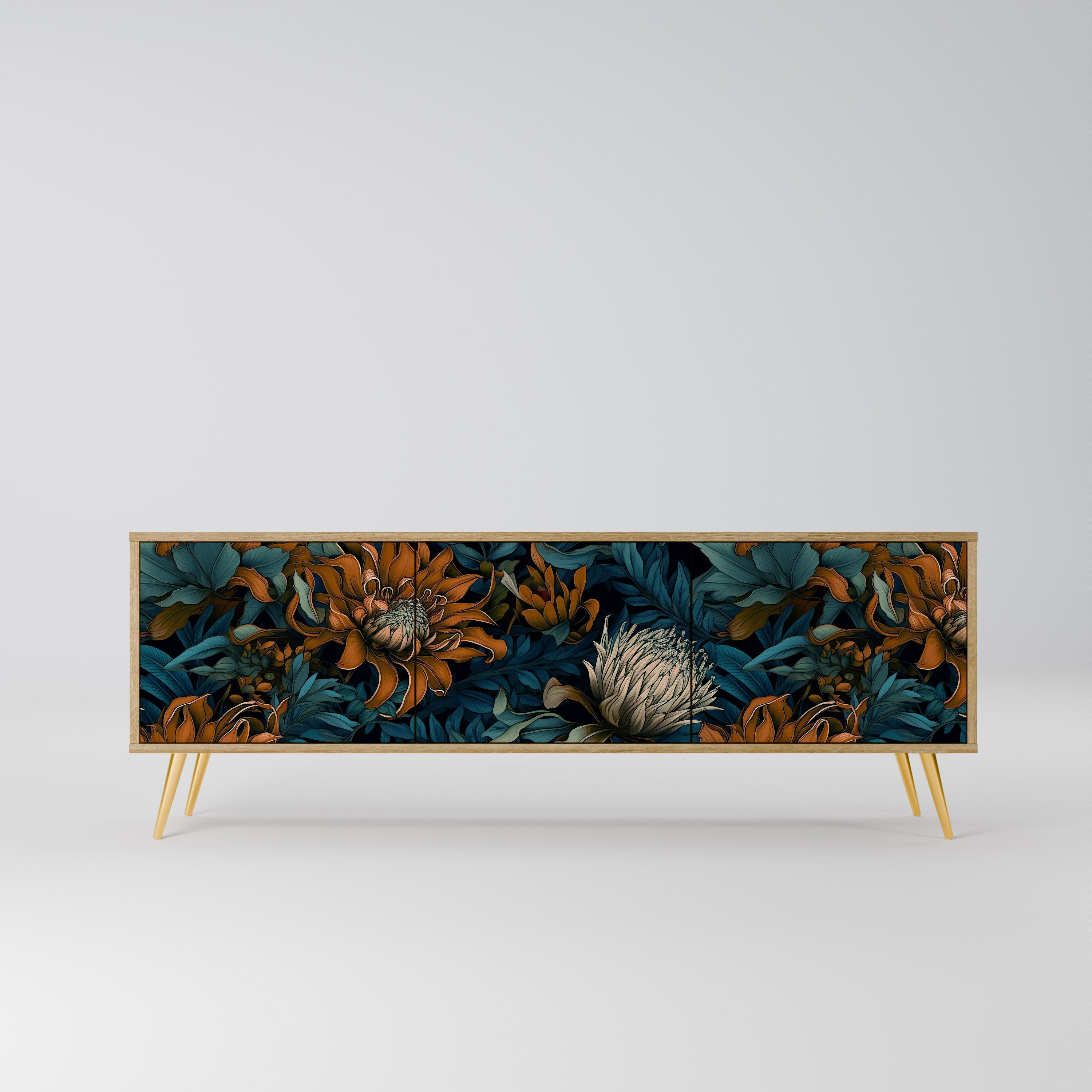 MORNING BLOOM Móvel de TV com 3 Portas em Efeito Carvalho