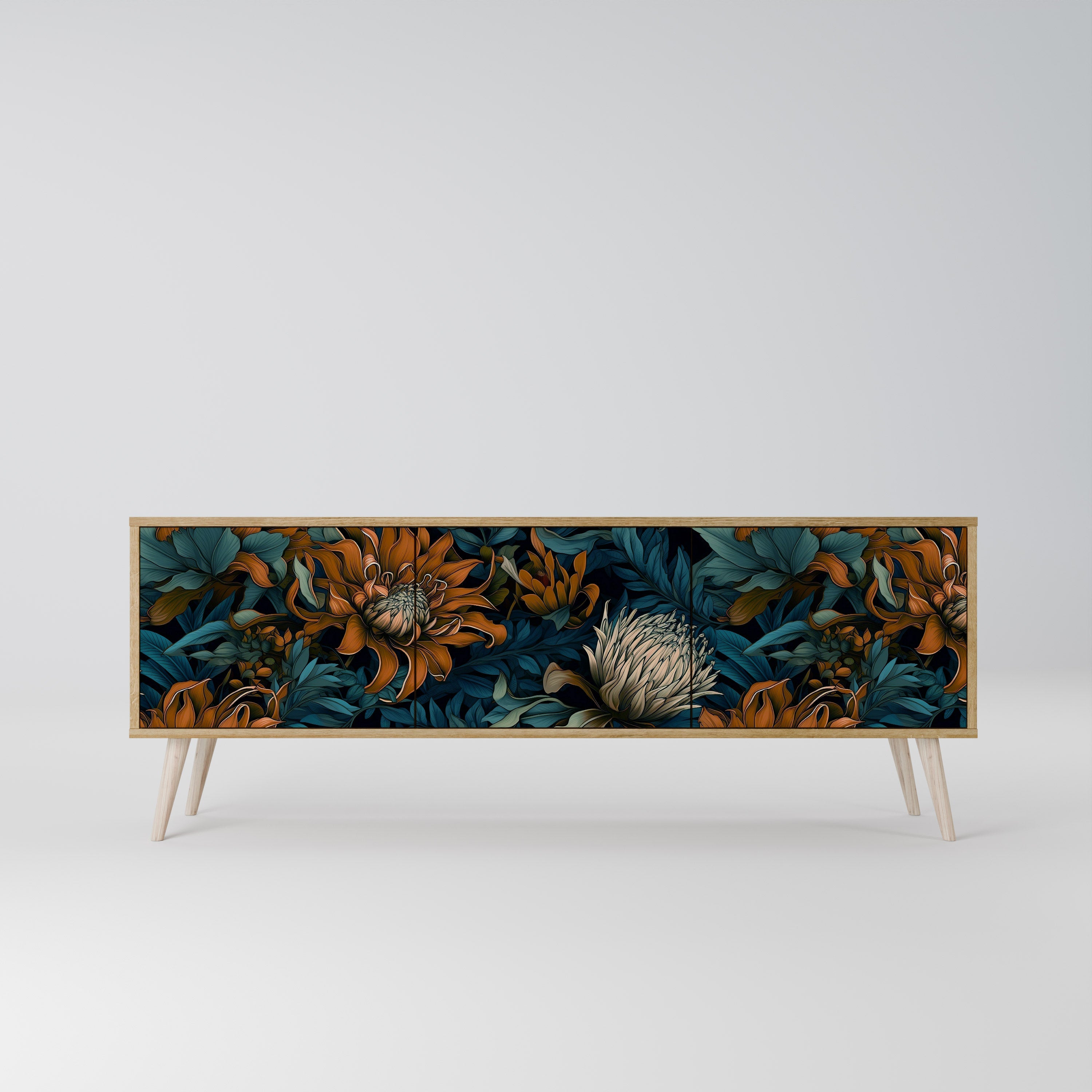 MORNING BLOOM Móvel de TV com 3 Portas em Efeito Carvalho