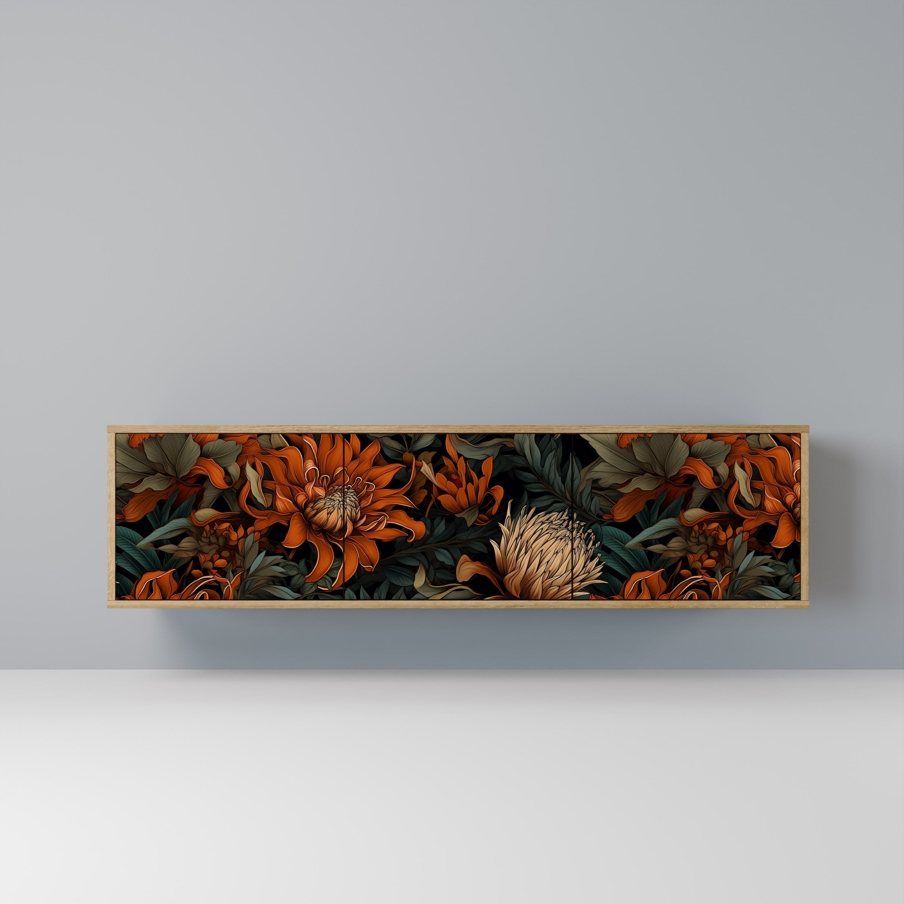 DAWN BLOOM Móvel de TV com 3 Portas em Efeito Carvalho