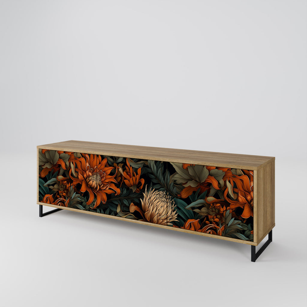 DAWN BLOOM Móvel de TV com 3 Portas em Efeito Carvalho