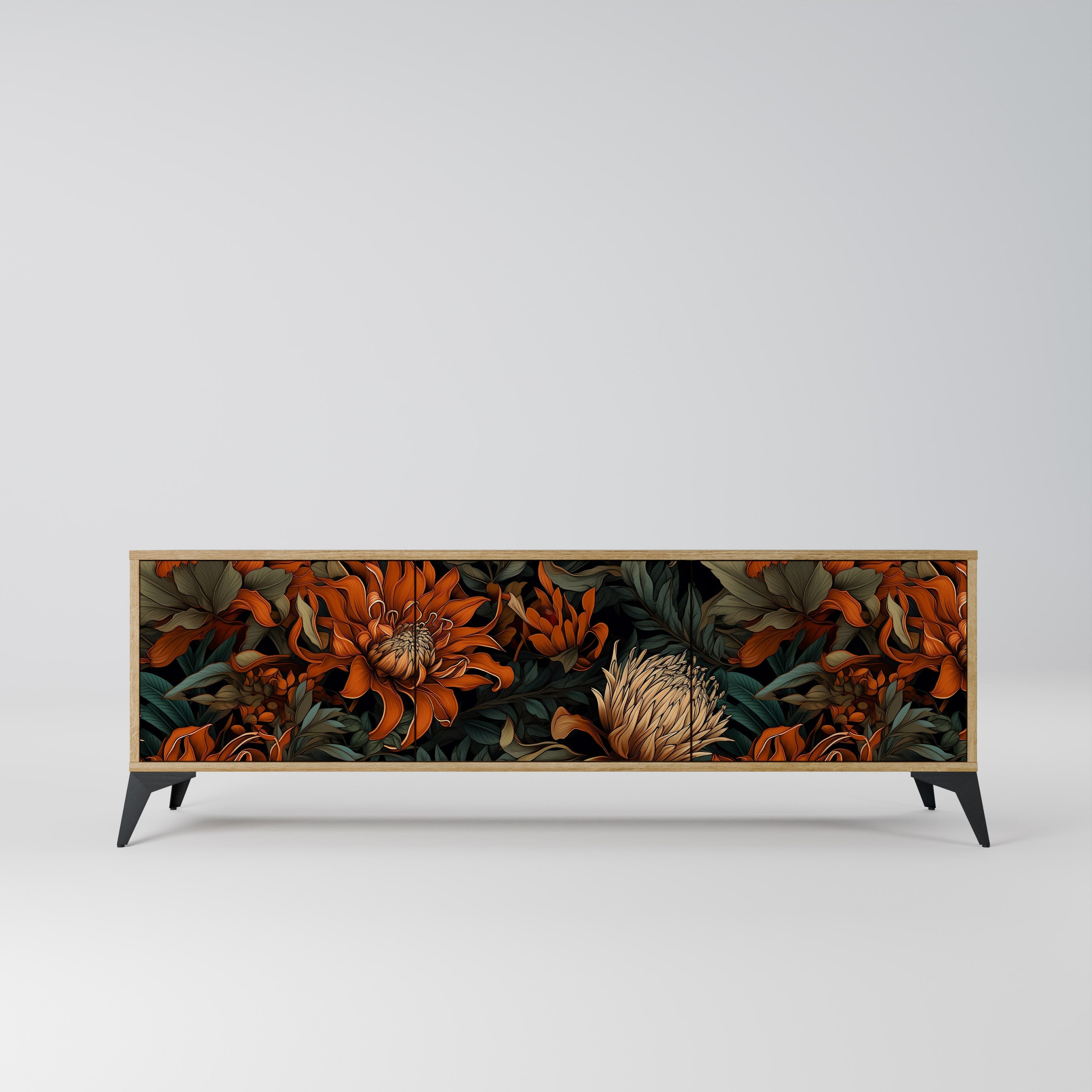 DAWN BLOOM Móvel de TV com 3 Portas em Efeito Carvalho