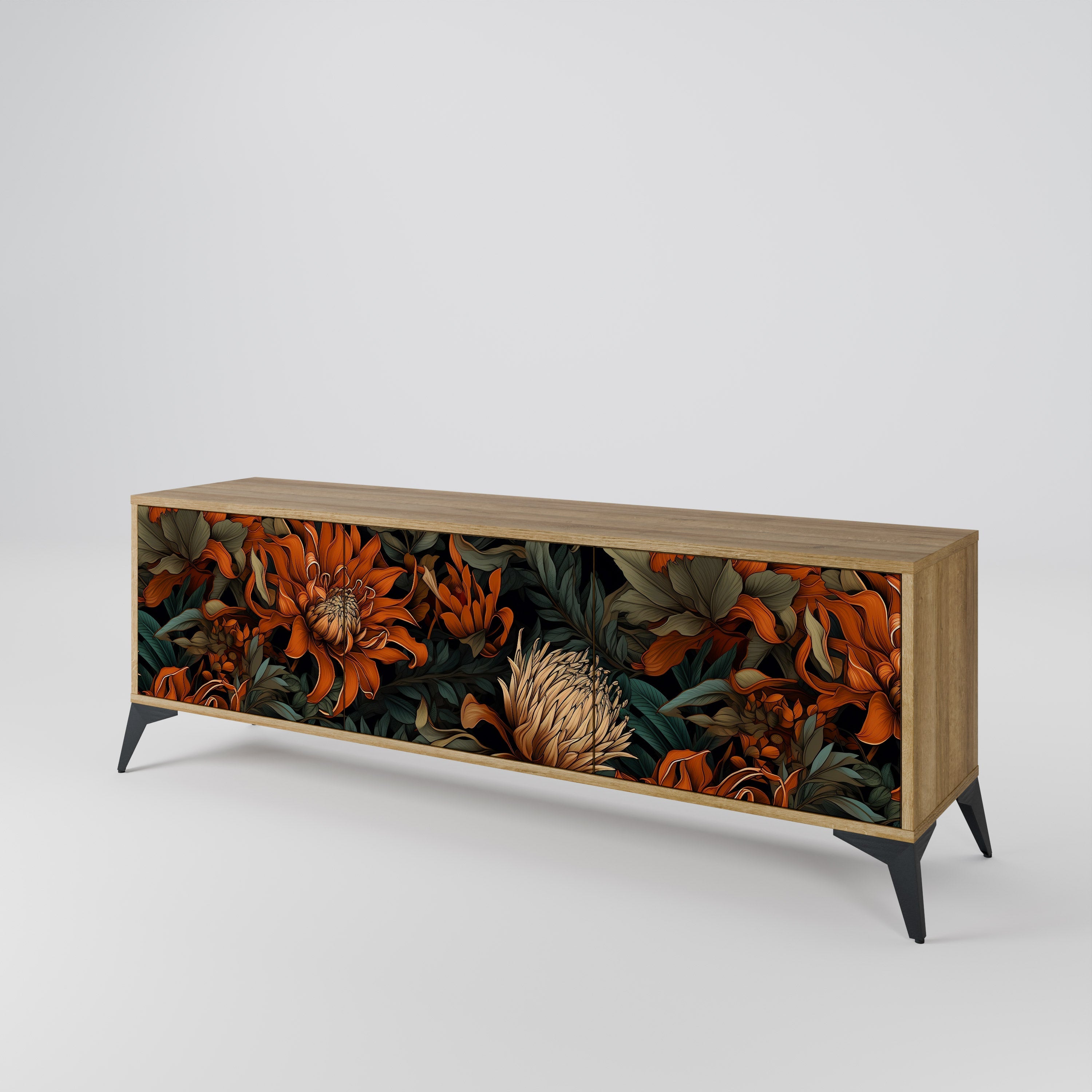 DAWN BLOOM Móvel de TV com 3 Portas em Efeito Carvalho