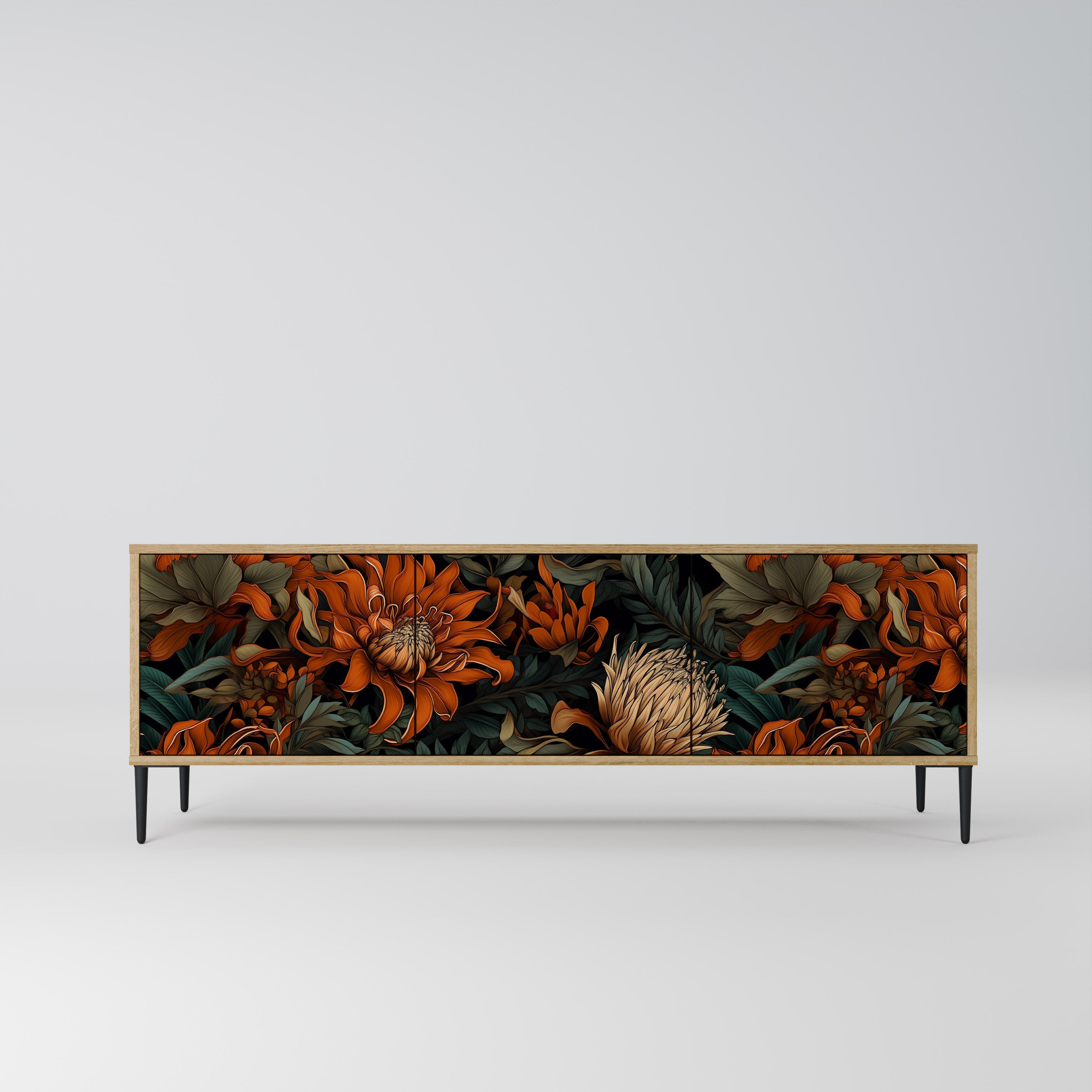 DAWN BLOOM Móvel de TV com 3 Portas em Efeito Carvalho