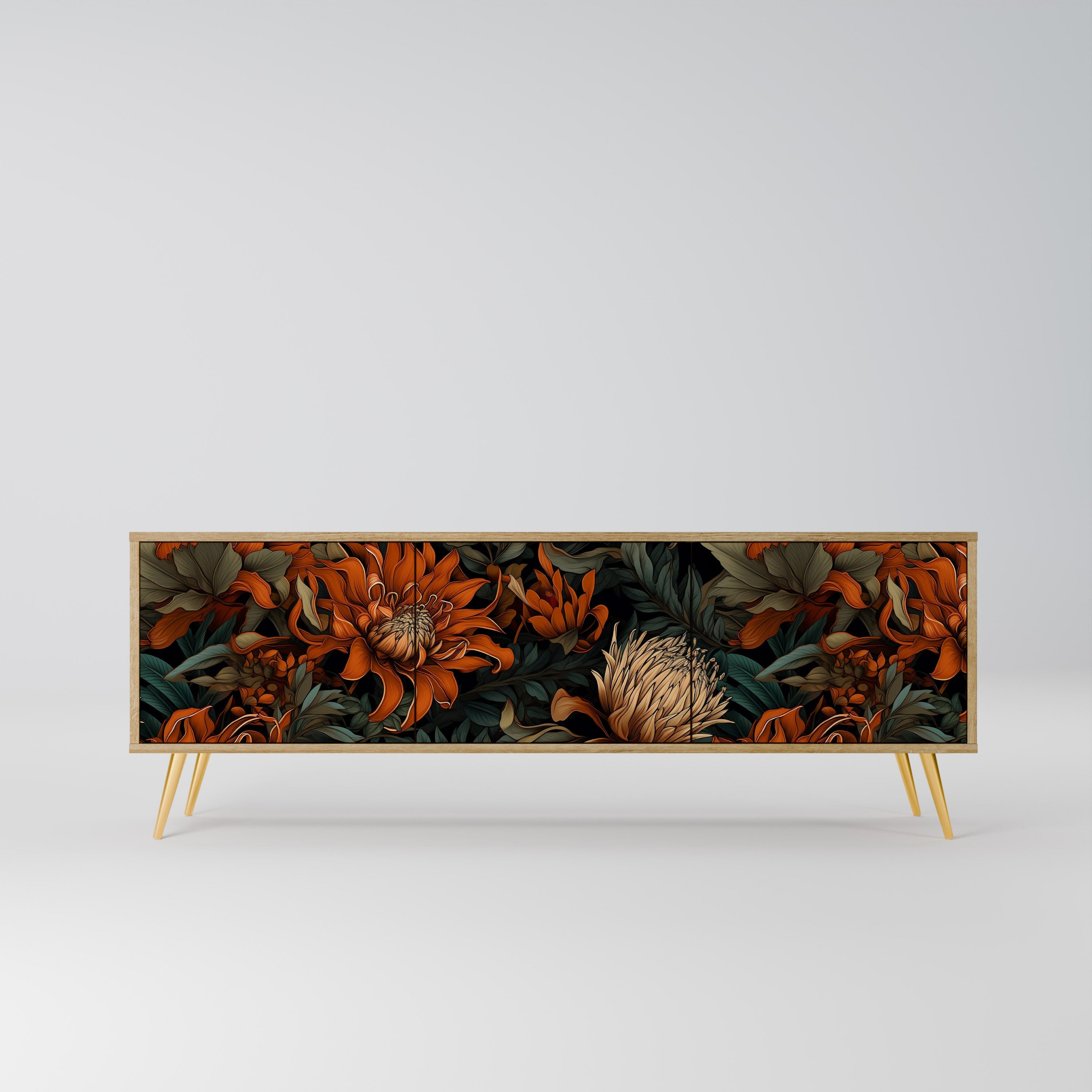 DAWN BLOOM Móvel de TV com 3 Portas em Efeito Carvalho