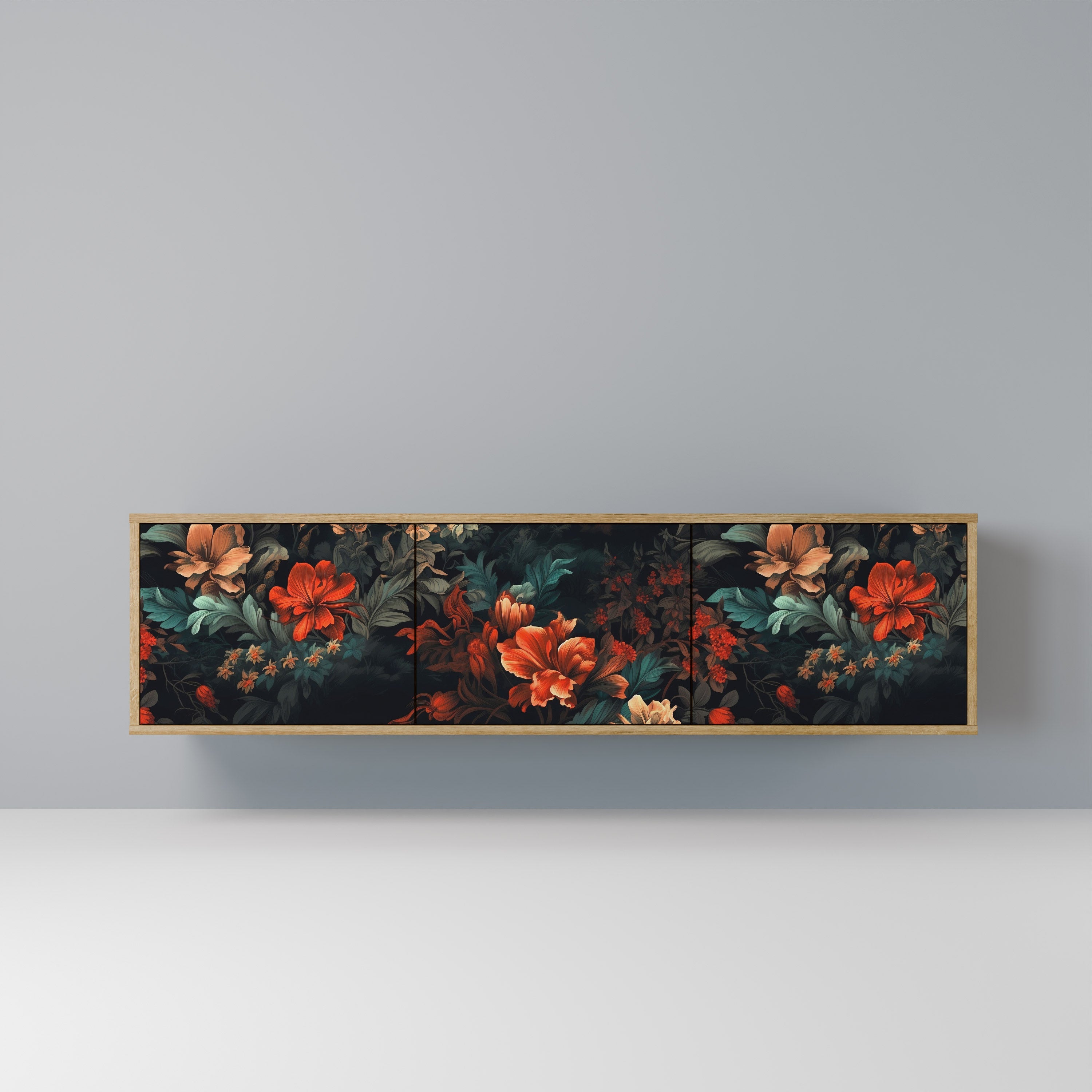 IMAGINARY BLOSSOM Móvel de TV com 3 Portas em Efeito Carvalho