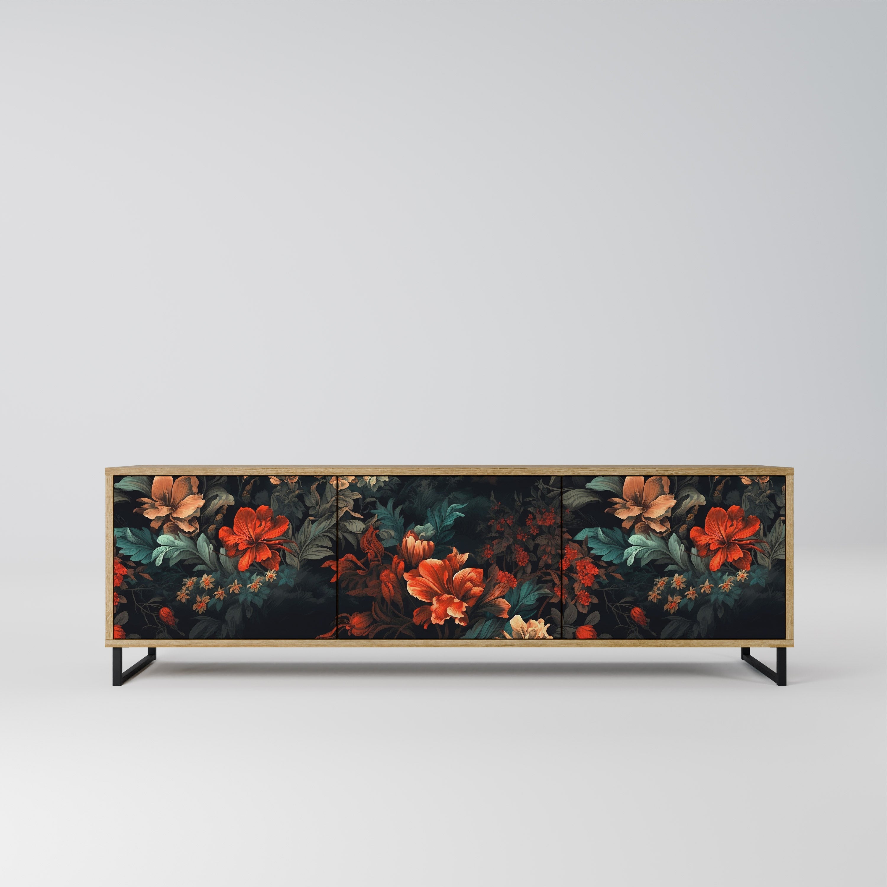 IMAGINARY BLOSSOM Móvel de TV com 3 Portas em Efeito Carvalho