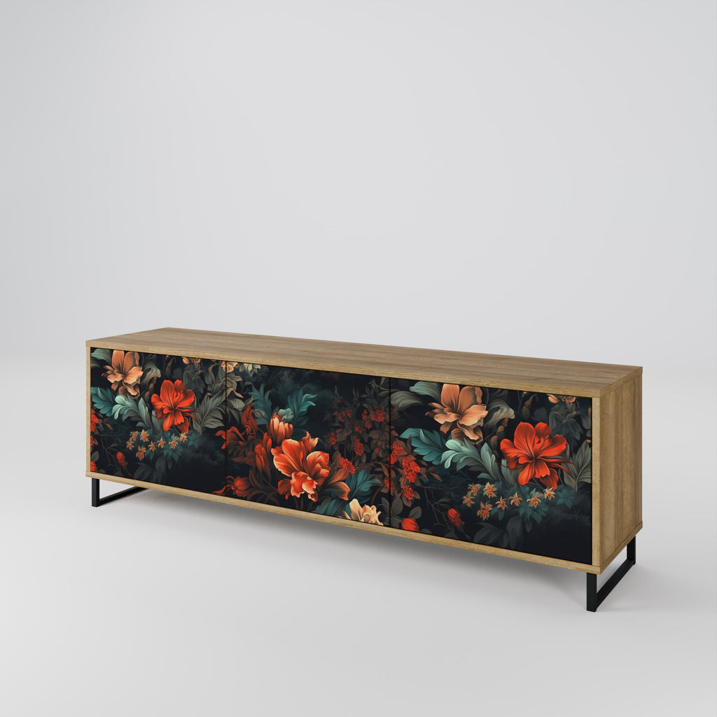 IMAGINARY BLOSSOM Móvel de TV com 3 Portas em Efeito Carvalho