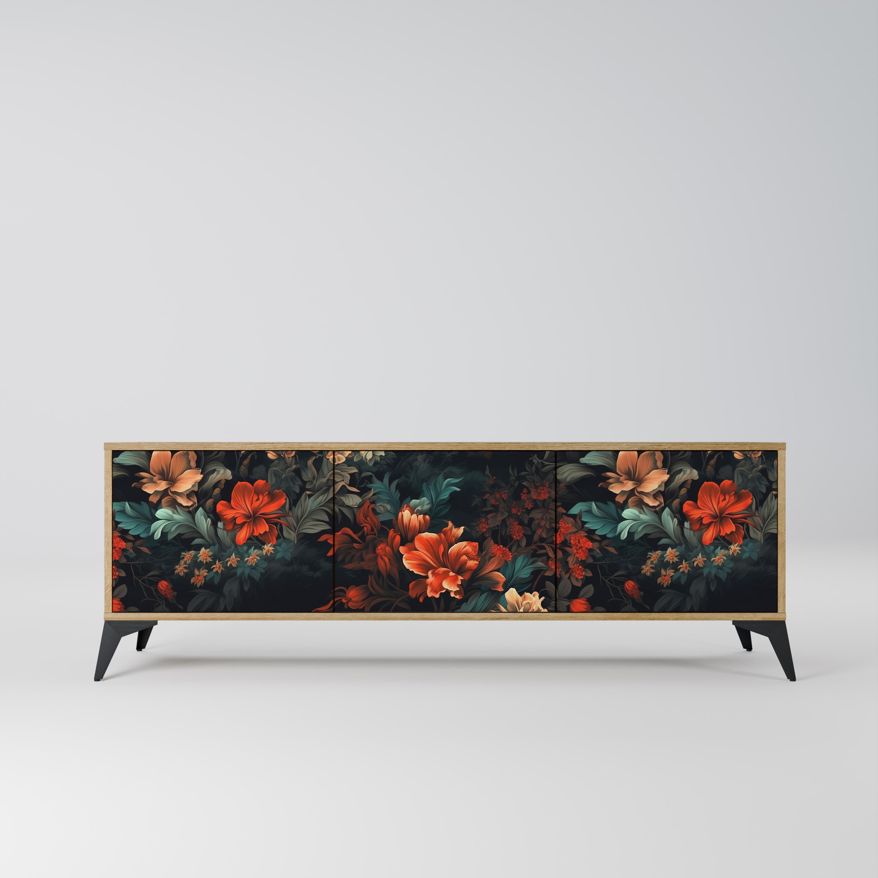 IMAGINARY BLOSSOM Móvel de TV com 3 Portas em Efeito Carvalho