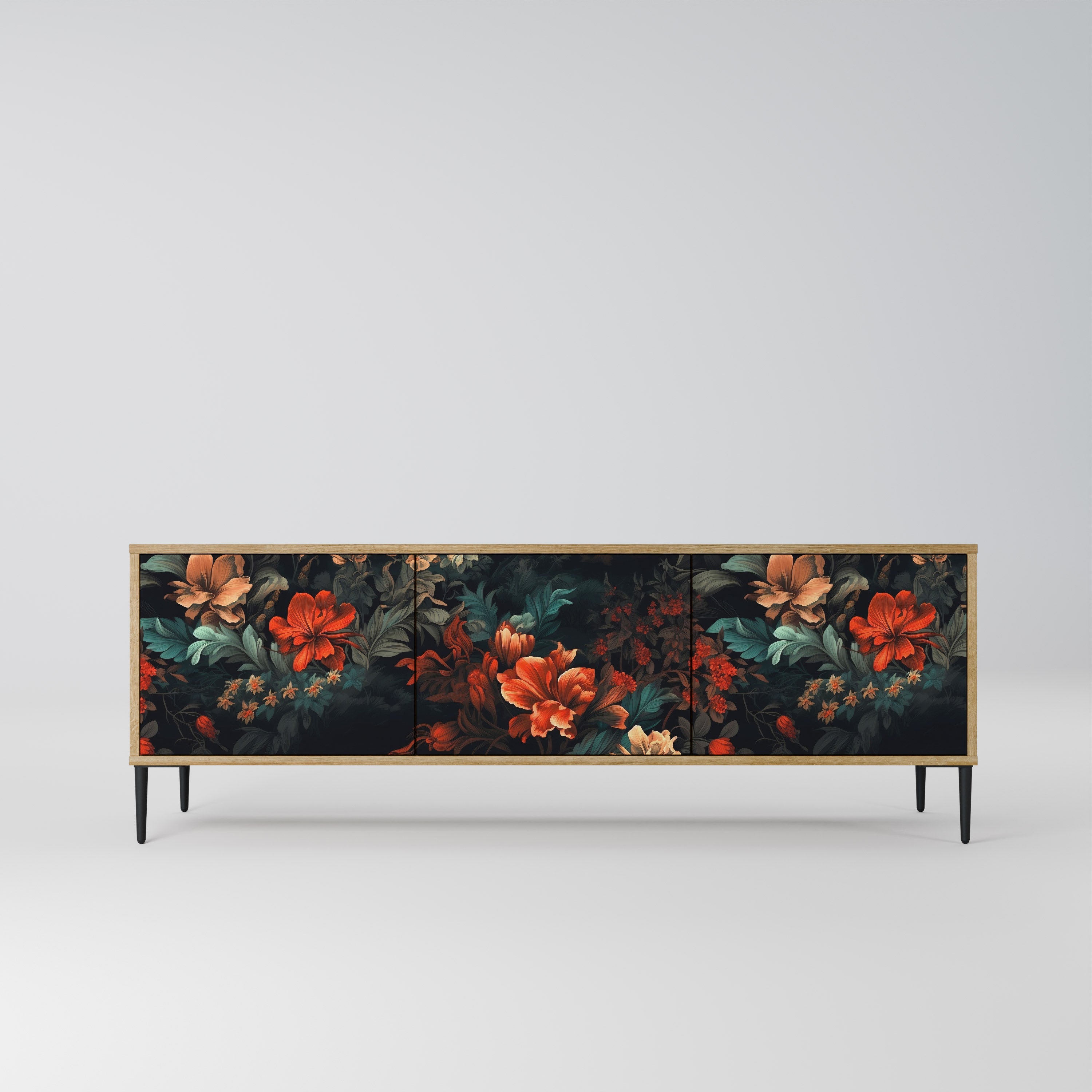 IMAGINARY BLOSSOM Móvel de TV com 3 Portas em Efeito Carvalho