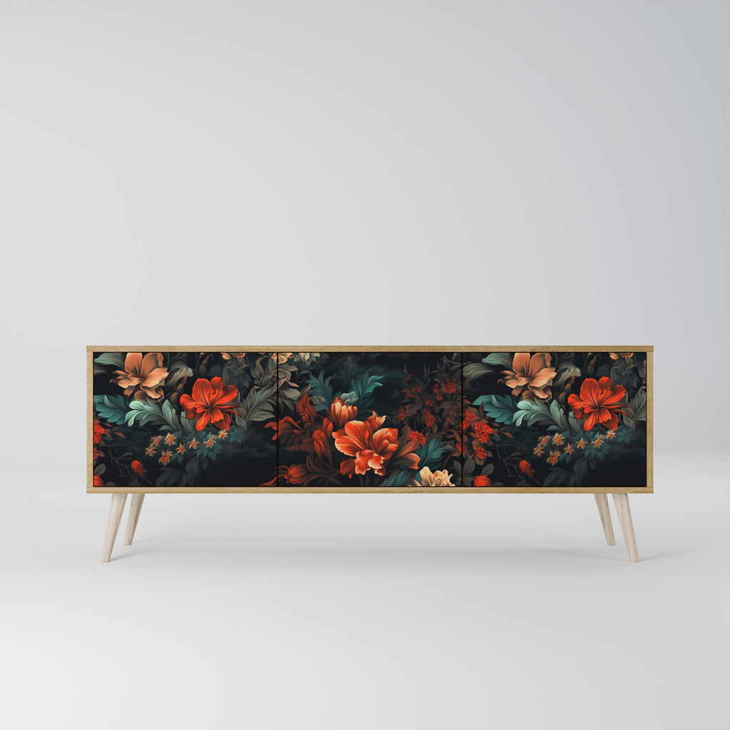 IMAGINARY BLOSSOM Móvel de TV com 3 Portas em Efeito Carvalho