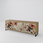 PETAL HARMONY Móvel de TV com 3 Portas em Efeito Carvalho