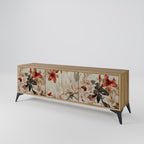 PETAL HARMONY Móvel de TV com 3 Portas em Efeito Carvalho