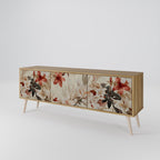 PETAL HARMONY Móvel de TV com 3 Portas em Efeito Carvalho