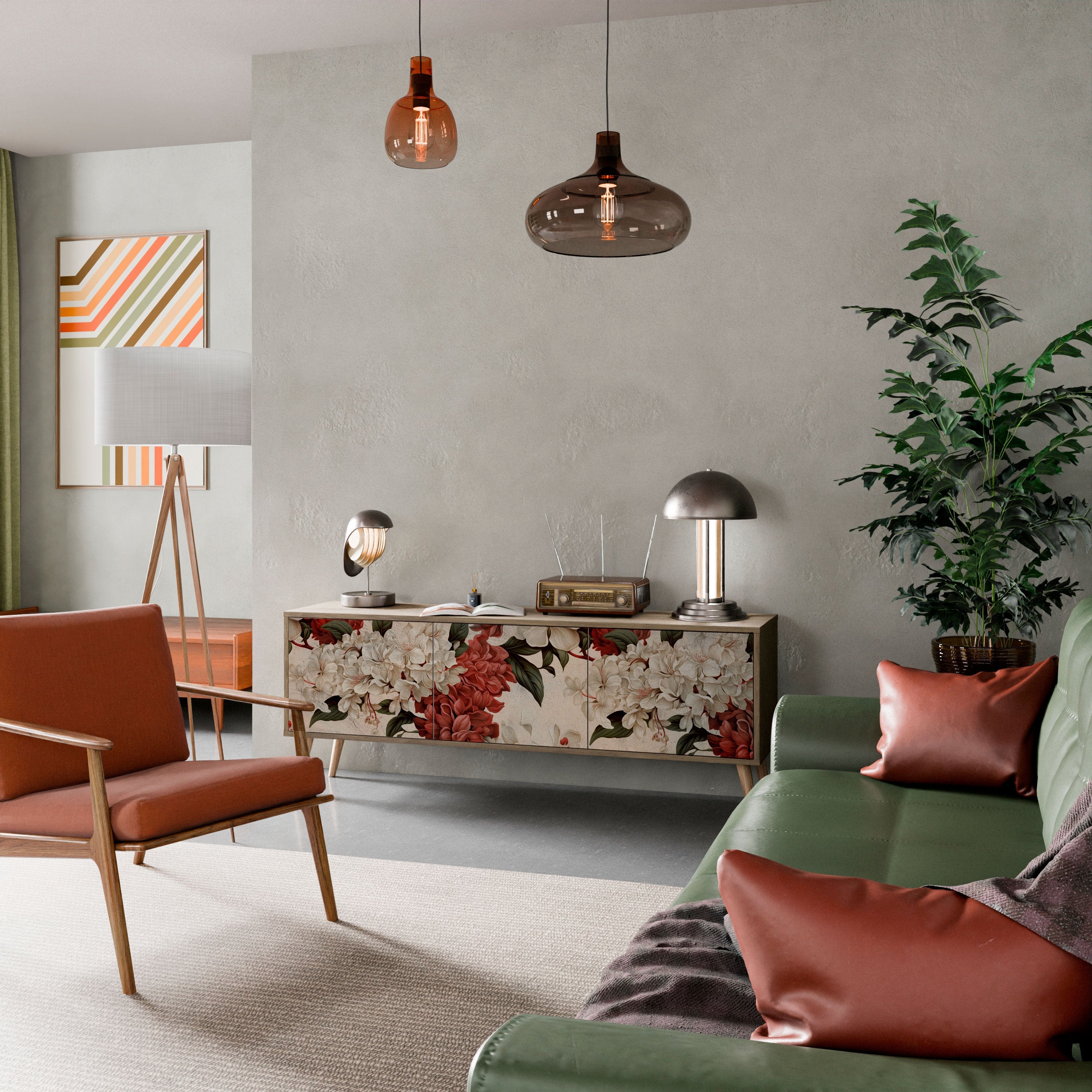 EPHEMERAL DAYS Móvel de TV com 3 Portas em Efeito Carvalho