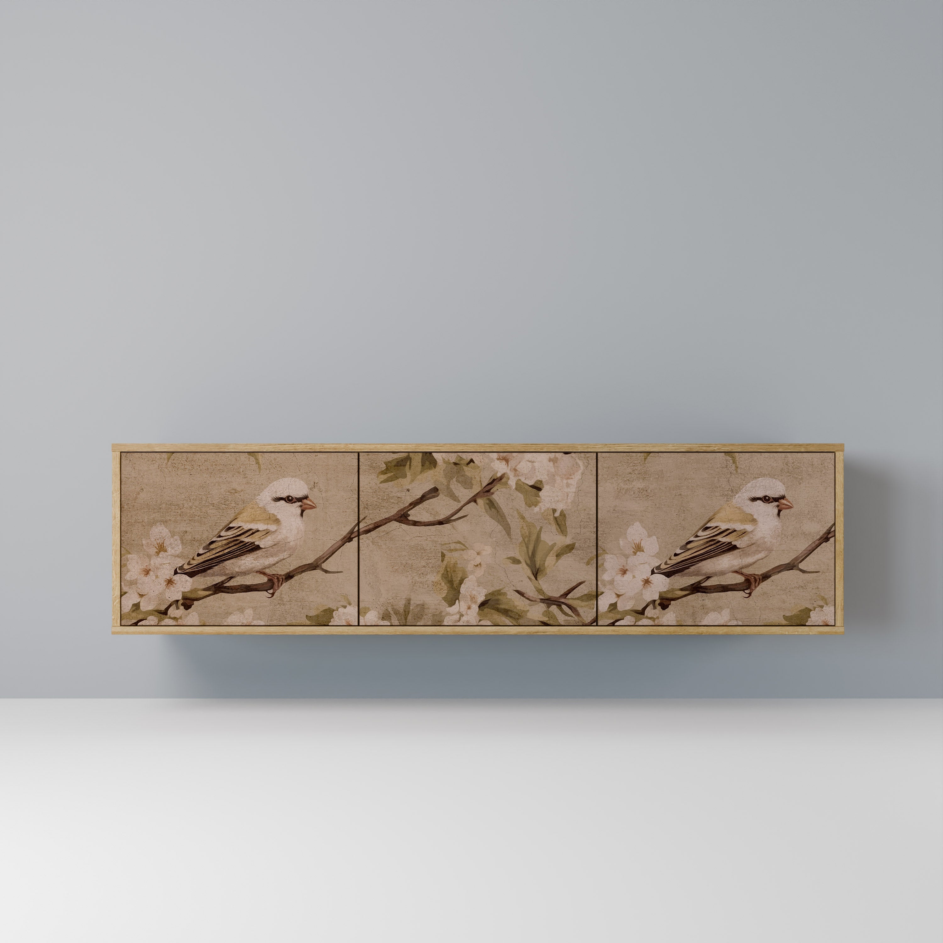 PETAL DISTINGUISH Móvel de TV com 3 Portas em Efeito Carvalho