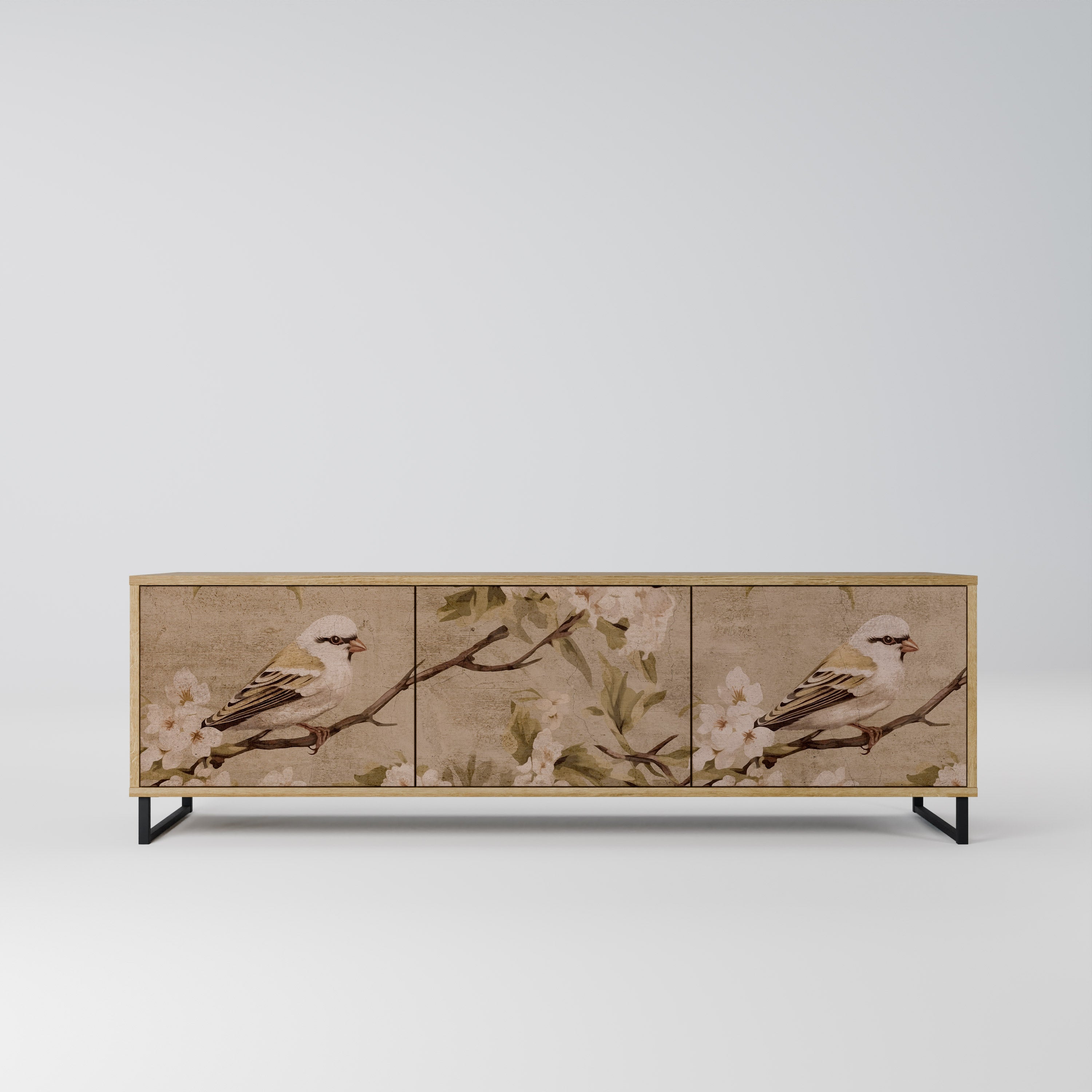 PETAL DISTINGUISH Móvel de TV com 3 Portas em Efeito Carvalho