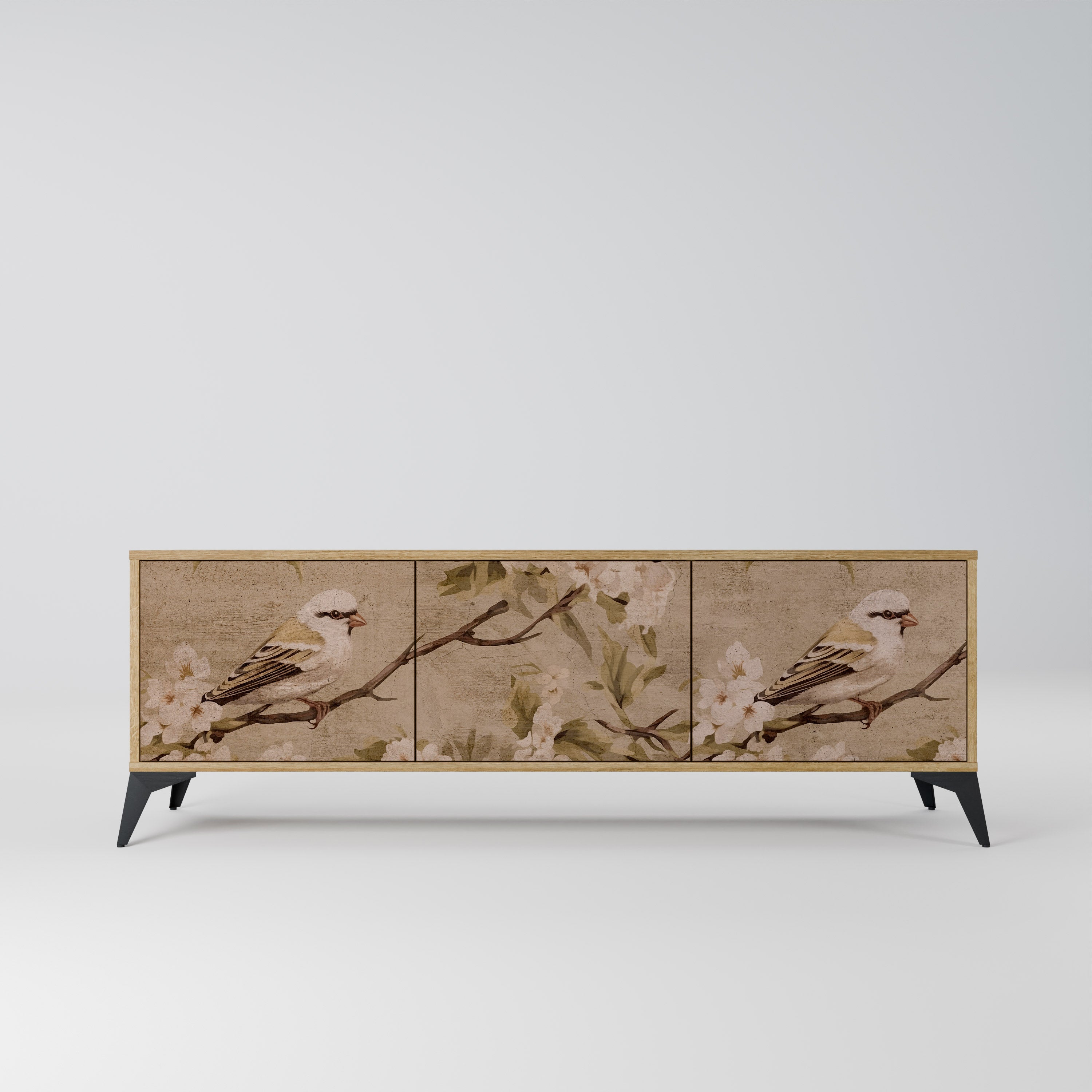 PETAL DISTINGUISH Móvel de TV com 3 Portas em Efeito Carvalho