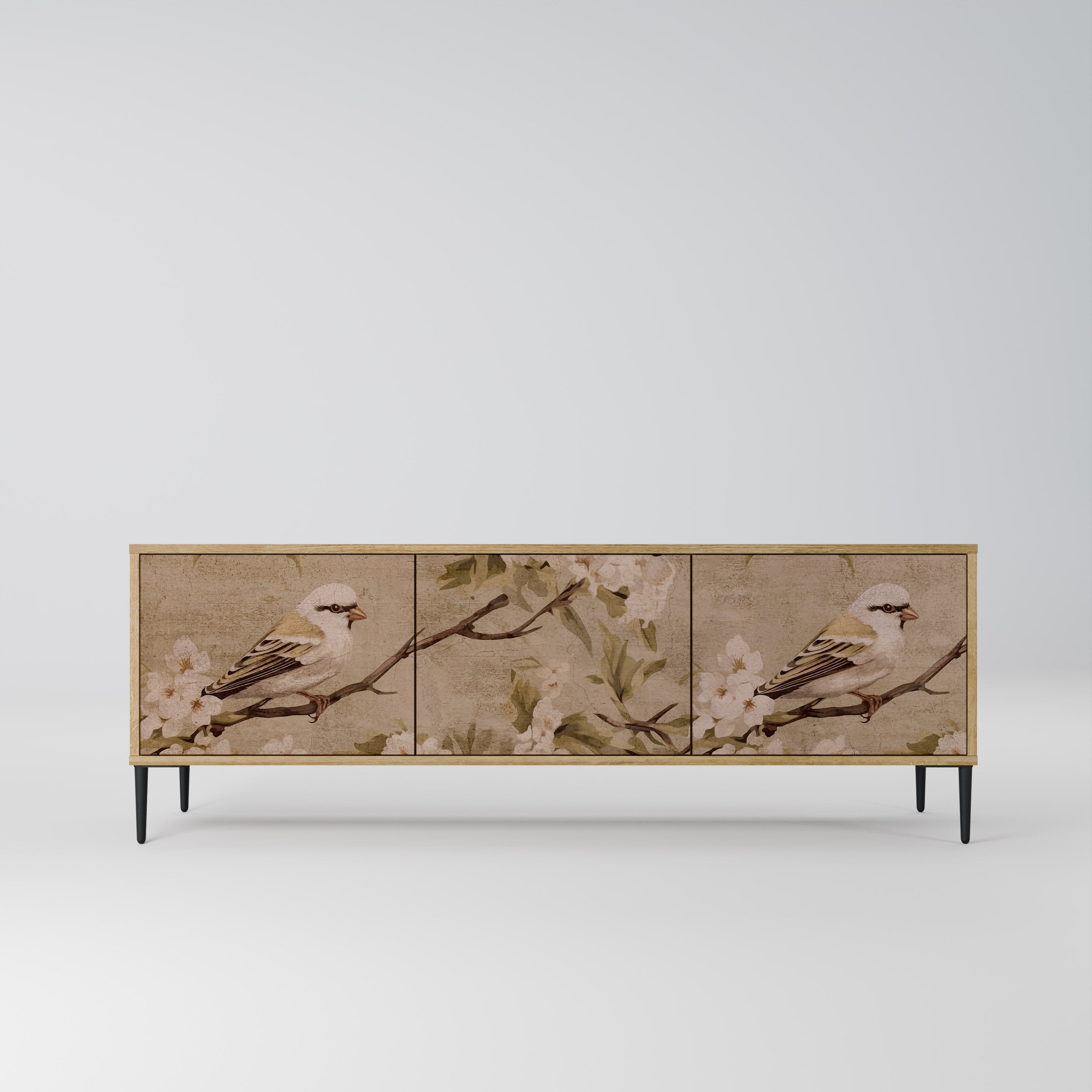 PETAL DISTINGUISH Móvel de TV com 3 Portas em Efeito Carvalho