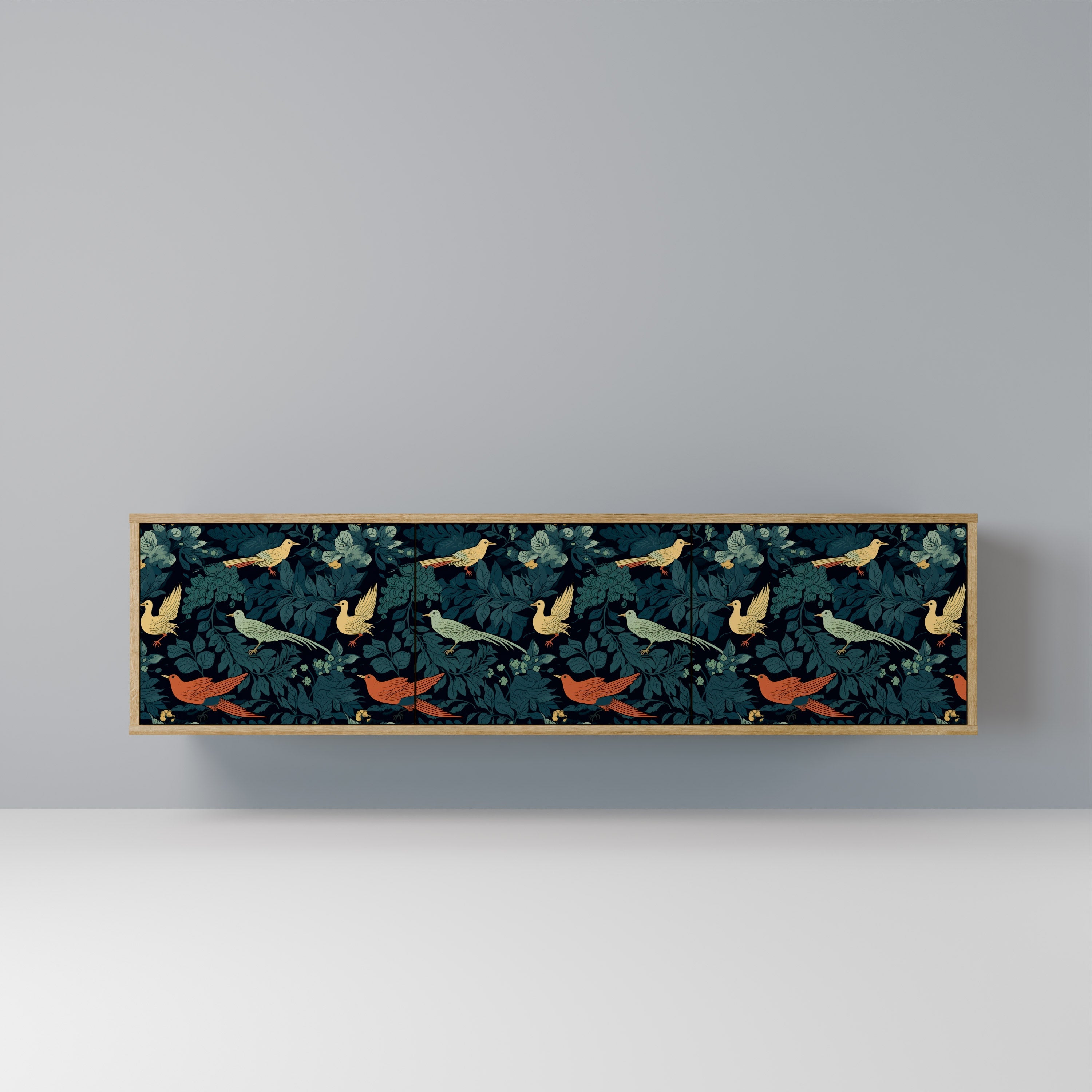 FOWL ORNAMENT Móvel de TV com 3 Portas em Efeito Carvalho